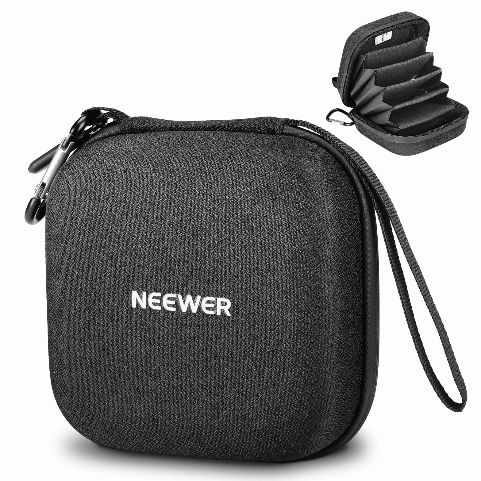 NEEWER Sac de Rangement pour Filtres PB12 11x11 cm avec Séparateurs, Dragonne et Mousqueton