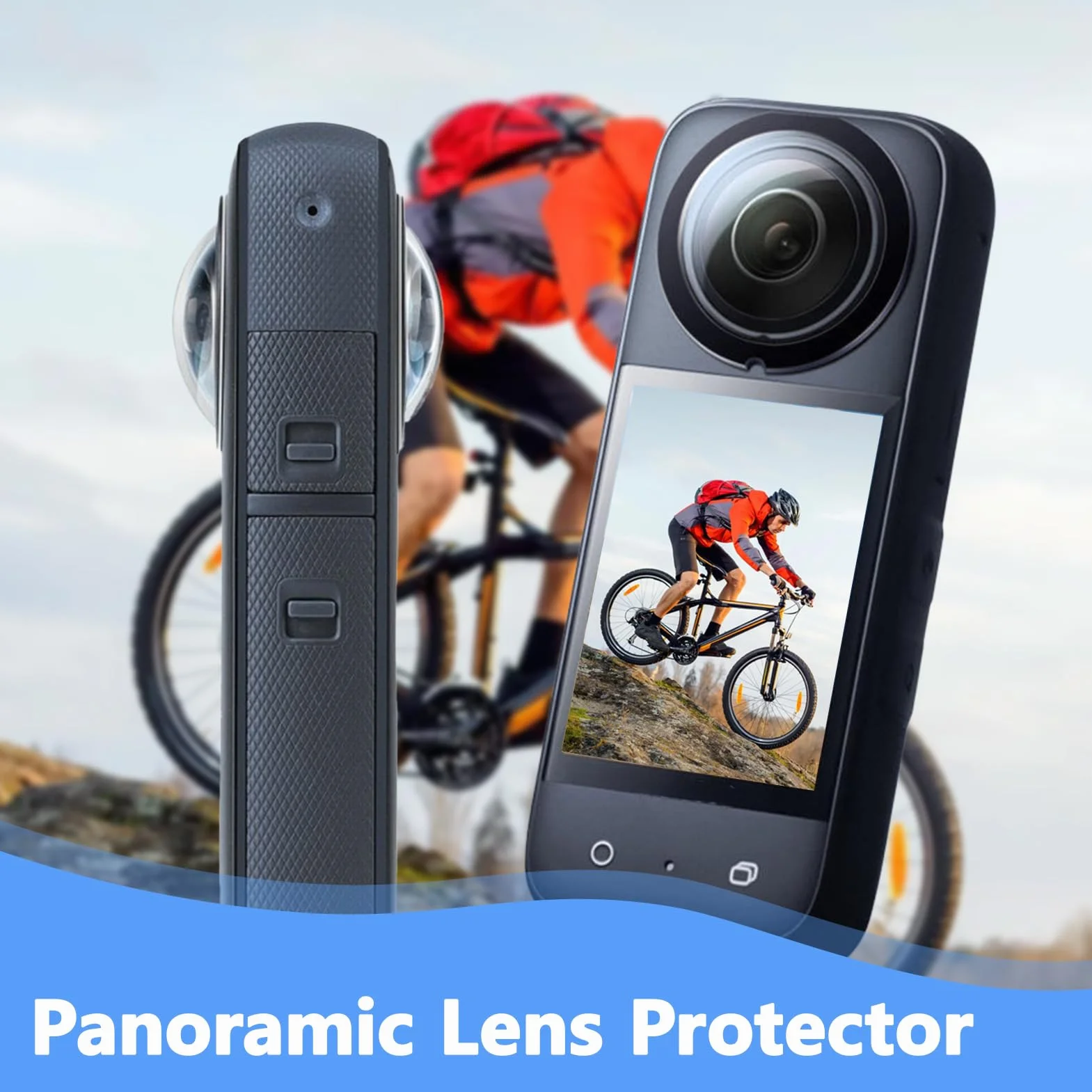 Protecteurs de Lentille Panoramique pour Insta360 X3, Protège Objectif en PC Double, Lentilles de Protection Insta 360 X3 Accessoires, Anti-Rayures et Anti-Poussière, Facile à Installer
