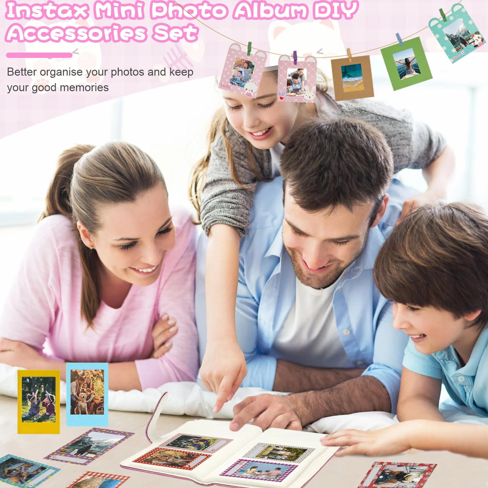 UMILKI 103 Pcs Instantané Caméra Accessoires Compatibles avec Instax Mini Appareil Photo Instantané, Comprendre Album Photo/Filtre/Cadre Mural/Autocollant de Bordure/Cadre Photo Papier Maché