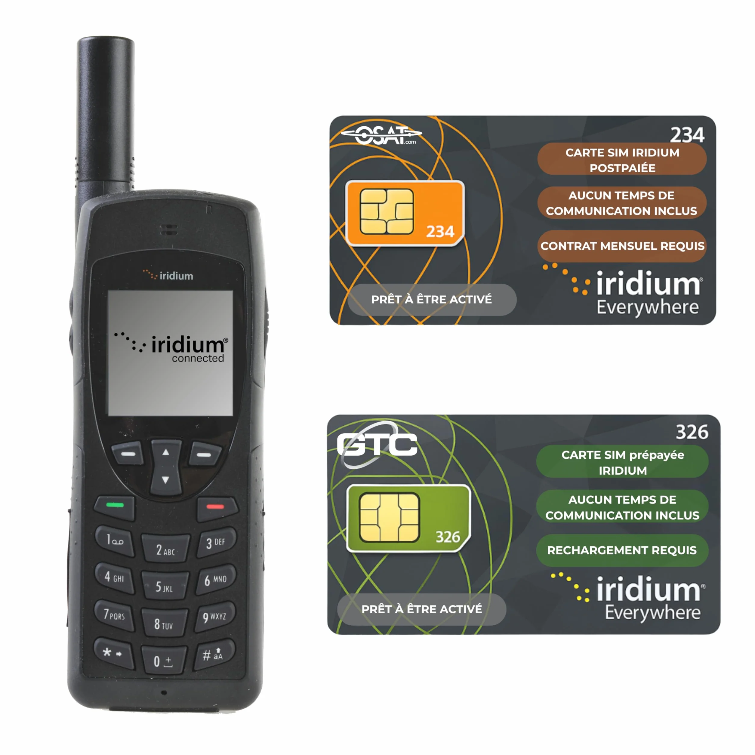 Téléphone Satellite Iridium 9555 | Couverture Mondiale | Voix, Texte, données | Design Compact | Robuste et Durable | Communication fiable