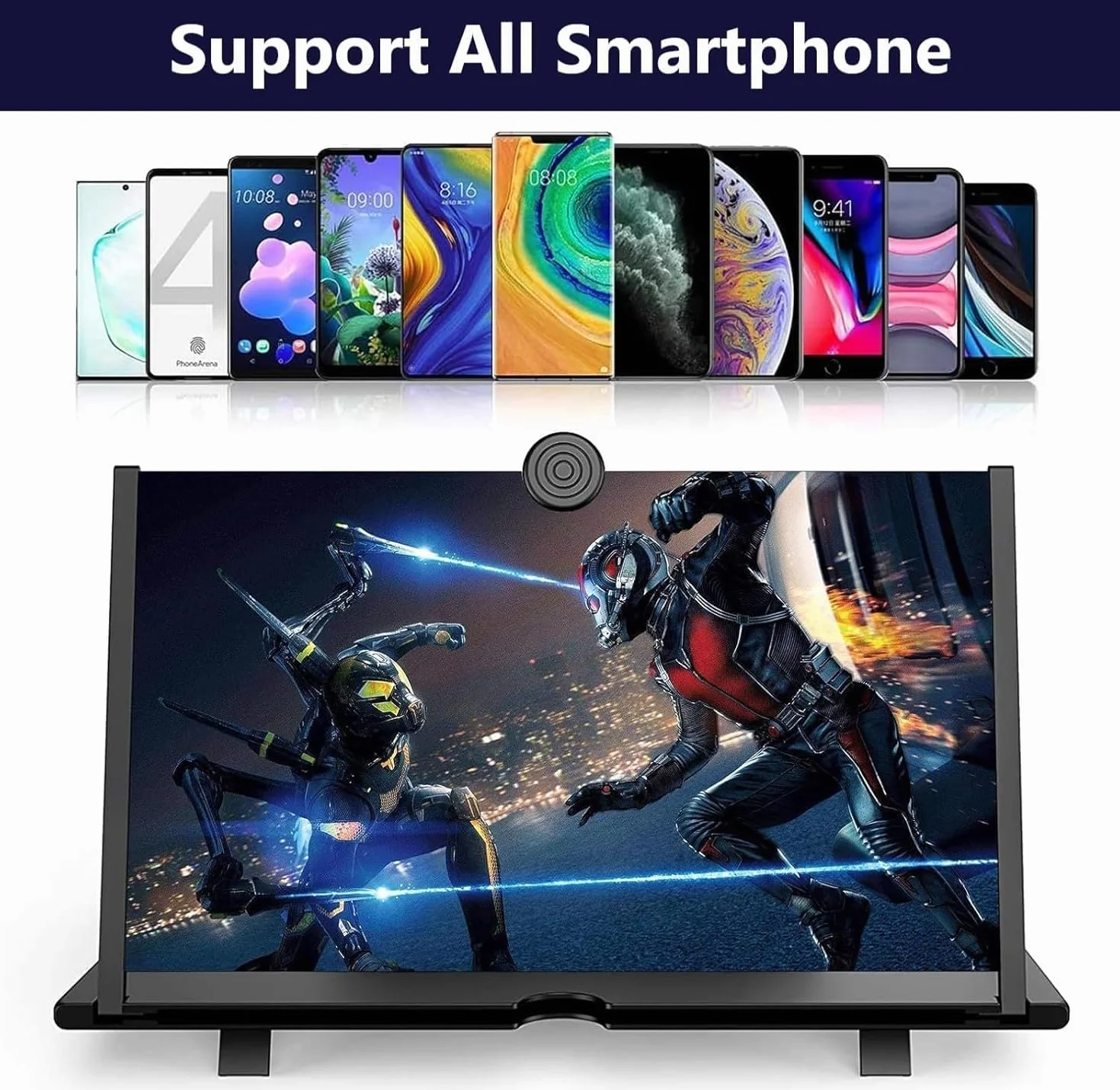 Agrandisseur ecran Telephone,14 Zoll Loupe téléphone Portable, HD Amplificateur d ecran, pour des Films et des vidéos,Jeux, loupe d' ecran pour Tous Les Smartphones (Noir)