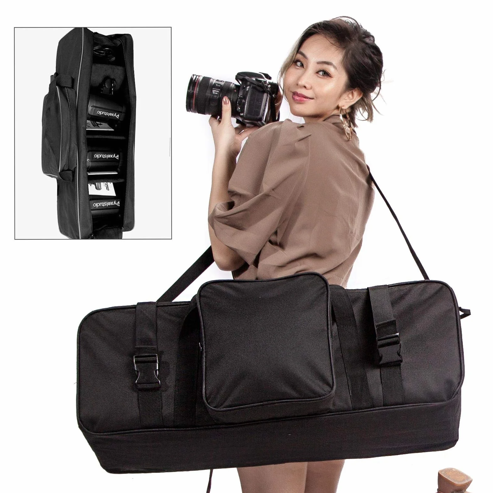 STUDIO Sac Trépied Sac de Transport Portable 75x27x24cm Noir
