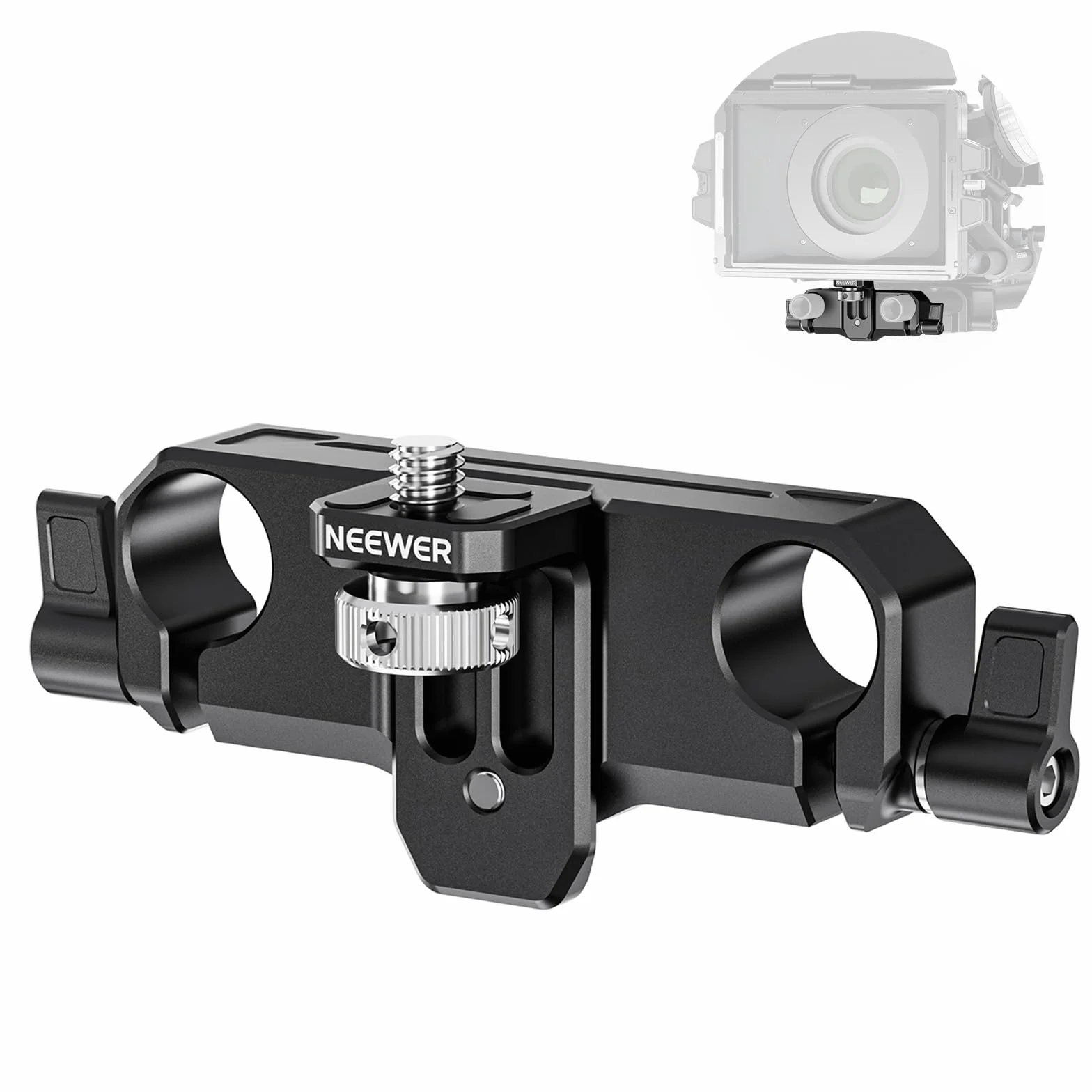 NEEWER Support de boîte Mate, LWS 15 mm à Double Tige avec vis de 6,35 mm et réglage Vertical de 22 mm, Compatible avec SmallRig Neewer Mini Matte Box, PG013