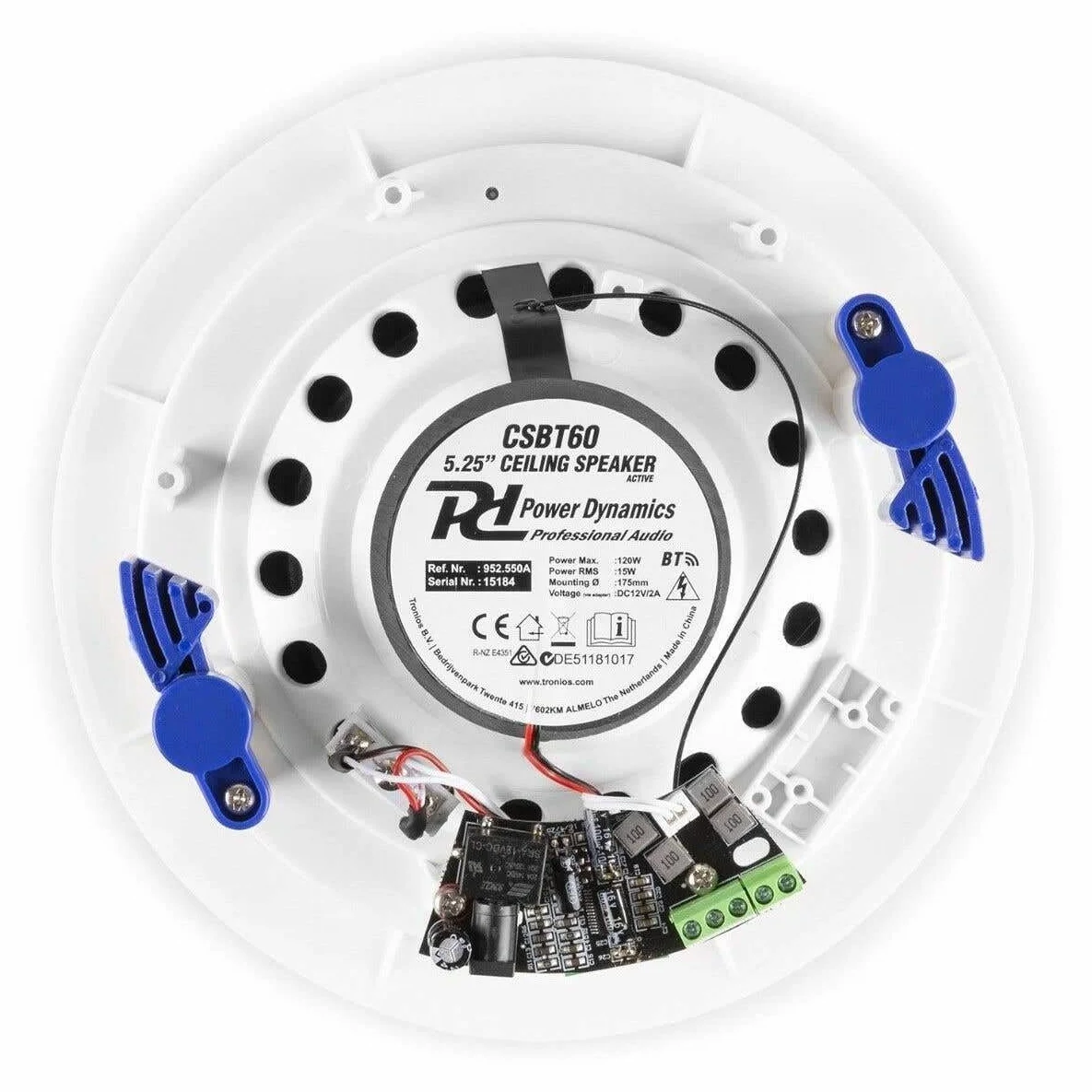 Power Dynamics CSBT60-2 Enceintes Bluetooth Plafond 5,25" 120W 8 Ohms Paire Blanc