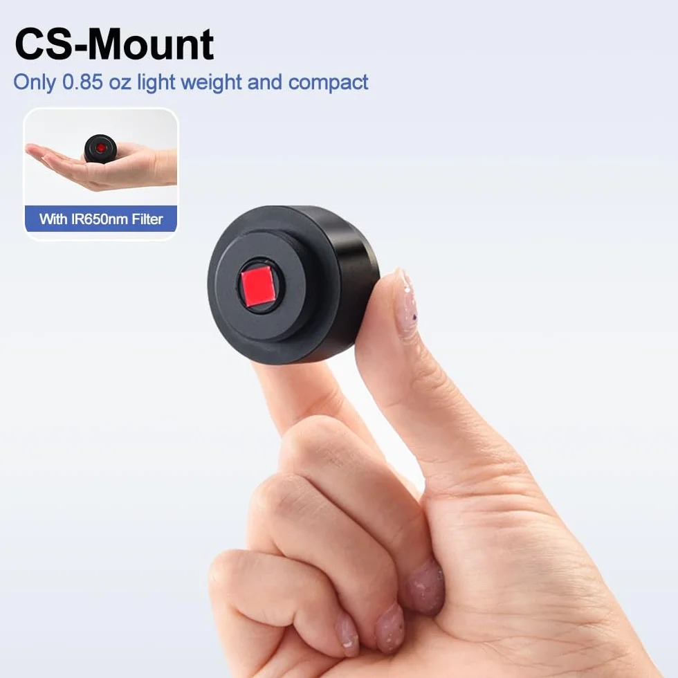MOKOSE Objectif de caméra de vidéosurveillance 3,2 mm 12 MP Pixels 1/2,3" Objectif de caméra de sécurité CS-Mount Objectif grand angle fixe Faible distorsion