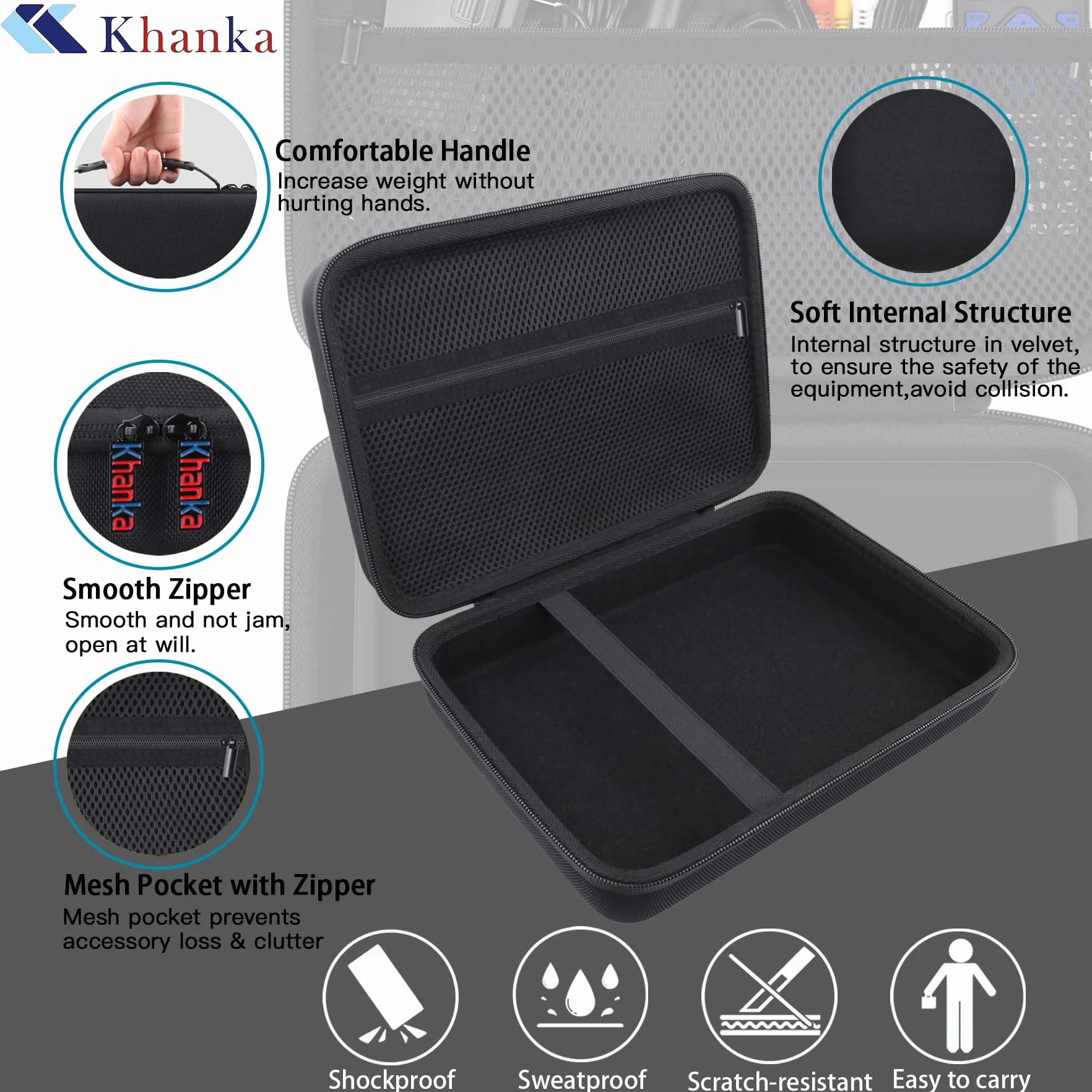 Khanka Etui de Voyage pour Lecteur DVD Portable DBPOWER 10.5 Pouces en EVA Dur Sac de Transport