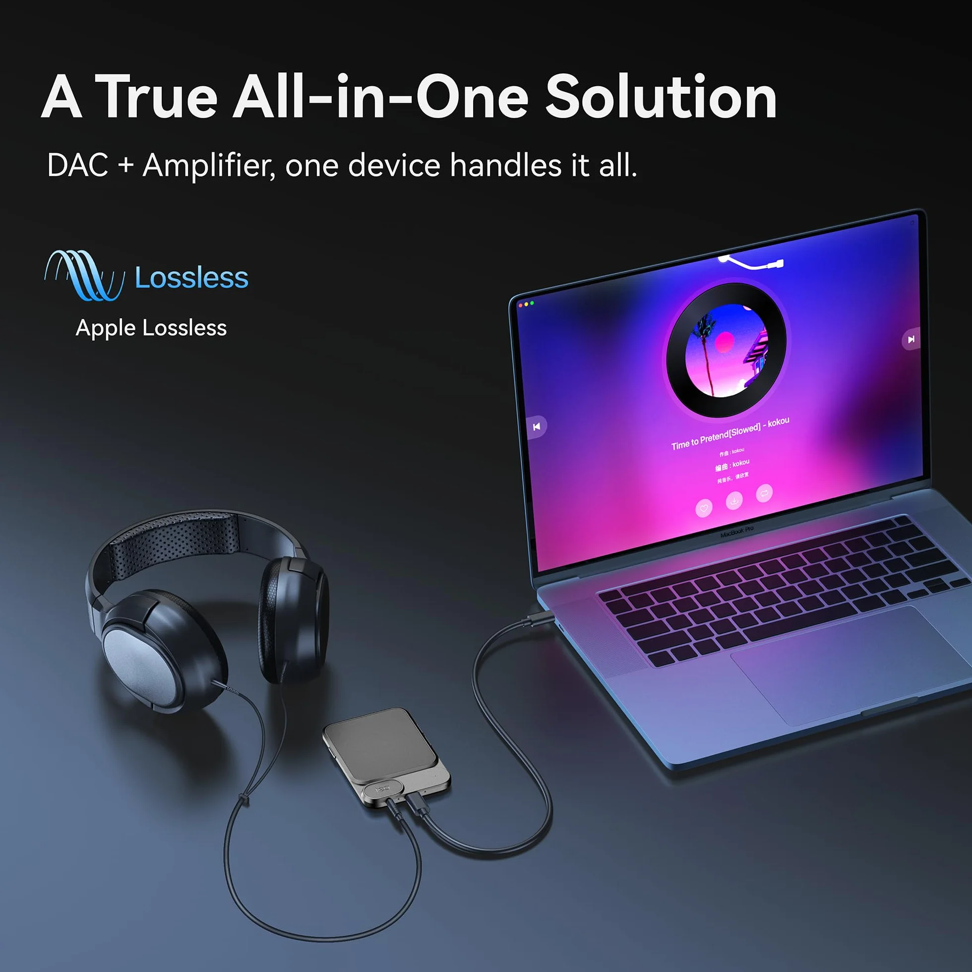 khadas Amplificateur de Casque Tea, DAC Portable & Amplificateur Hi-FI Magnétique | 32bit/384KHz | USB-C & Bluetooth 5.0 | Batterie 1160mAh | Sortie 3,5 mm pour Streaming/Jeux/Musique (Gris)