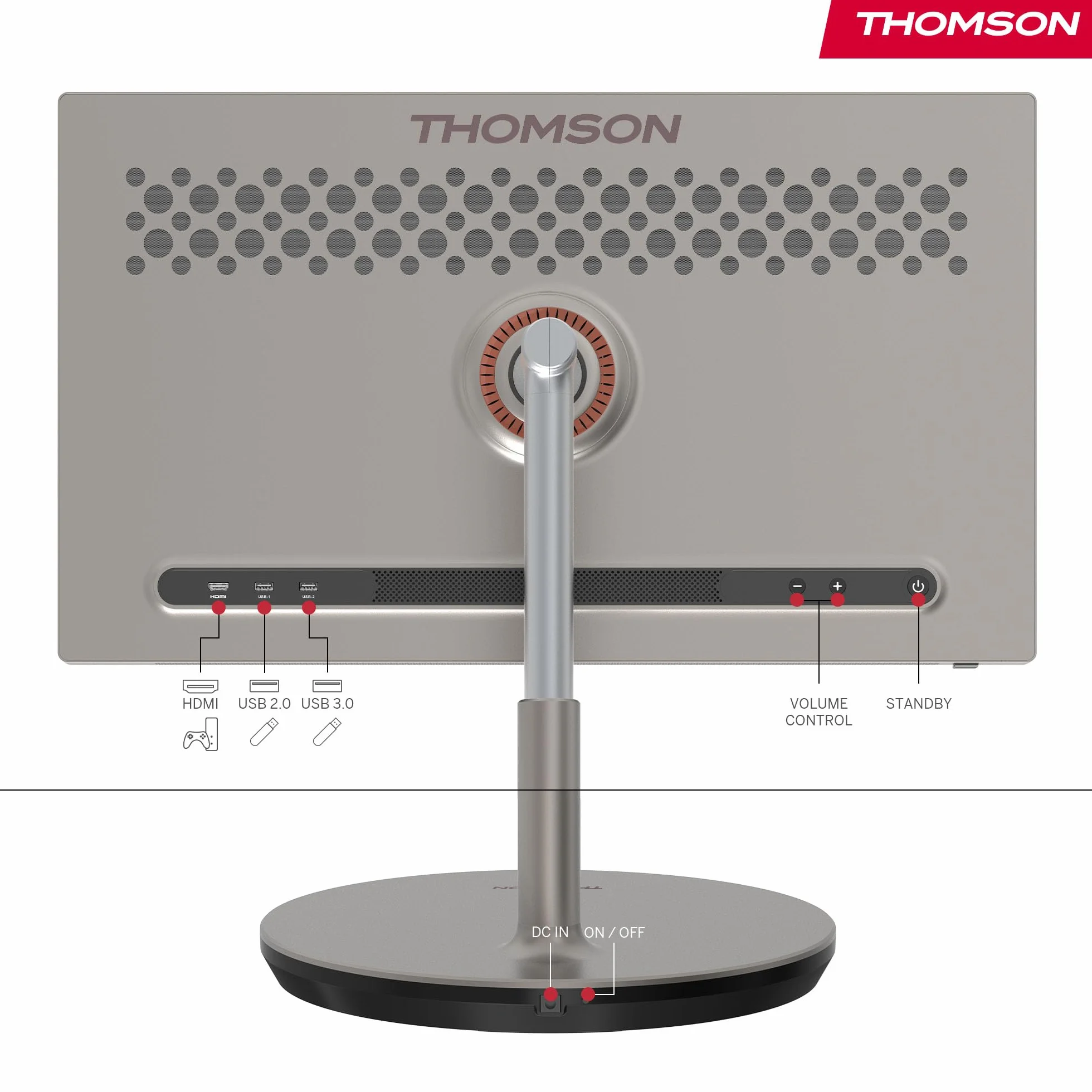 THOMSON Go Plus 32 Pouces (81 cm) Android Portable 4K UHD écran Tactile Wi-Fi 6 Bluetooth 5.1 Batterie 4h