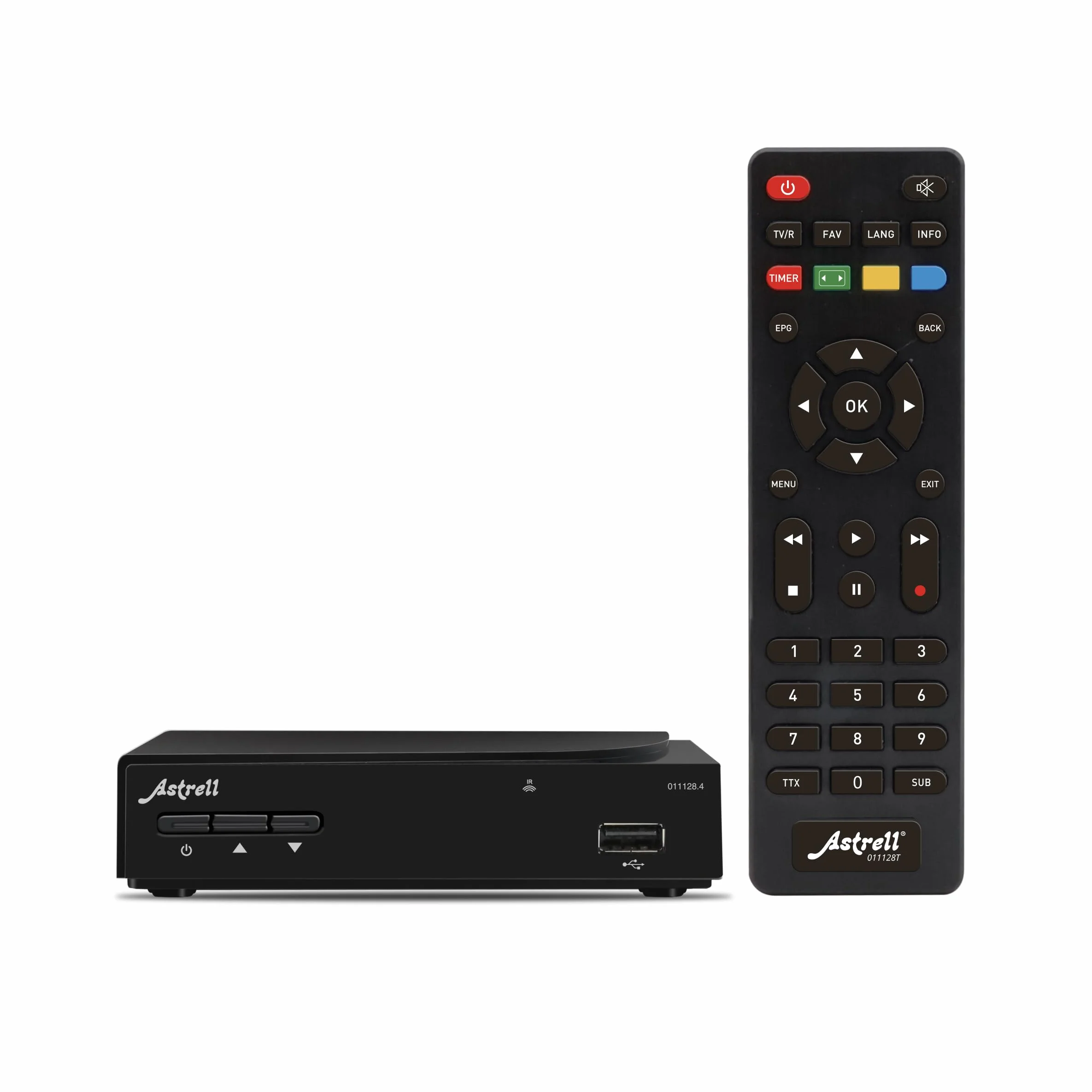 ASTRELL 011128 Décodeur TV TNT HD Télécommande Boitier Tuner Adaptateur Recepteur Chaine Gratuites Télé Antenne Port USB HDMI Péritel Noir