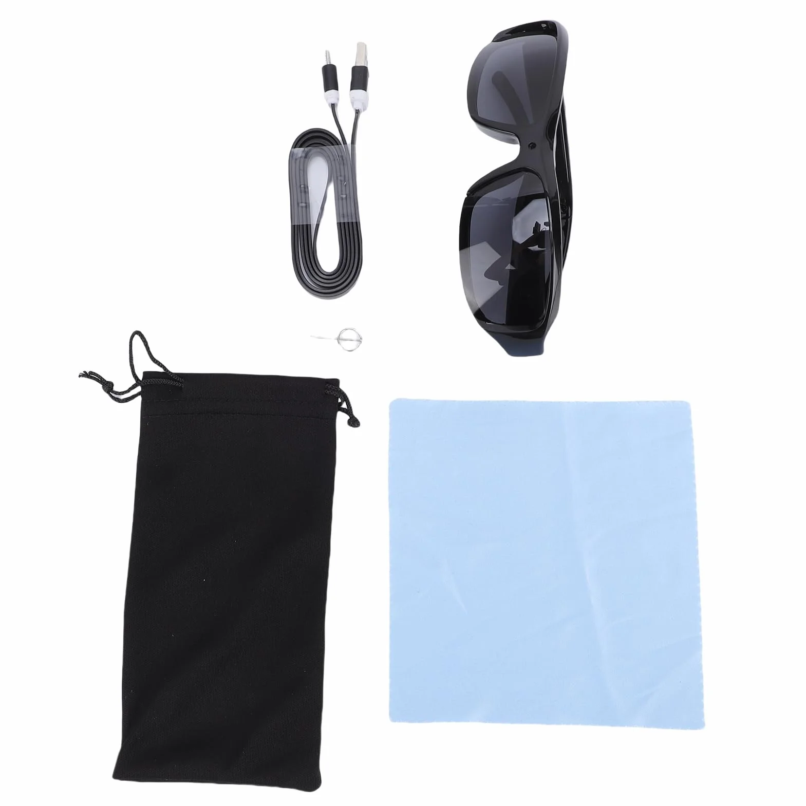 Zunate Lunettes de Soleil avec Caméra 1080P, Lunettes de Caméra d'action de Sport avec Objectif Grand Angle, Photo en Un Seul, Vidéo Double, pour Les Voyages à Vélo