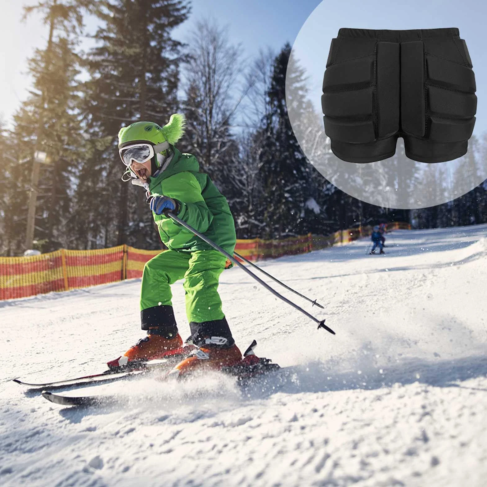 Short rembourré protection hanches fesses coccyx snowboard skate ski amovible respirant