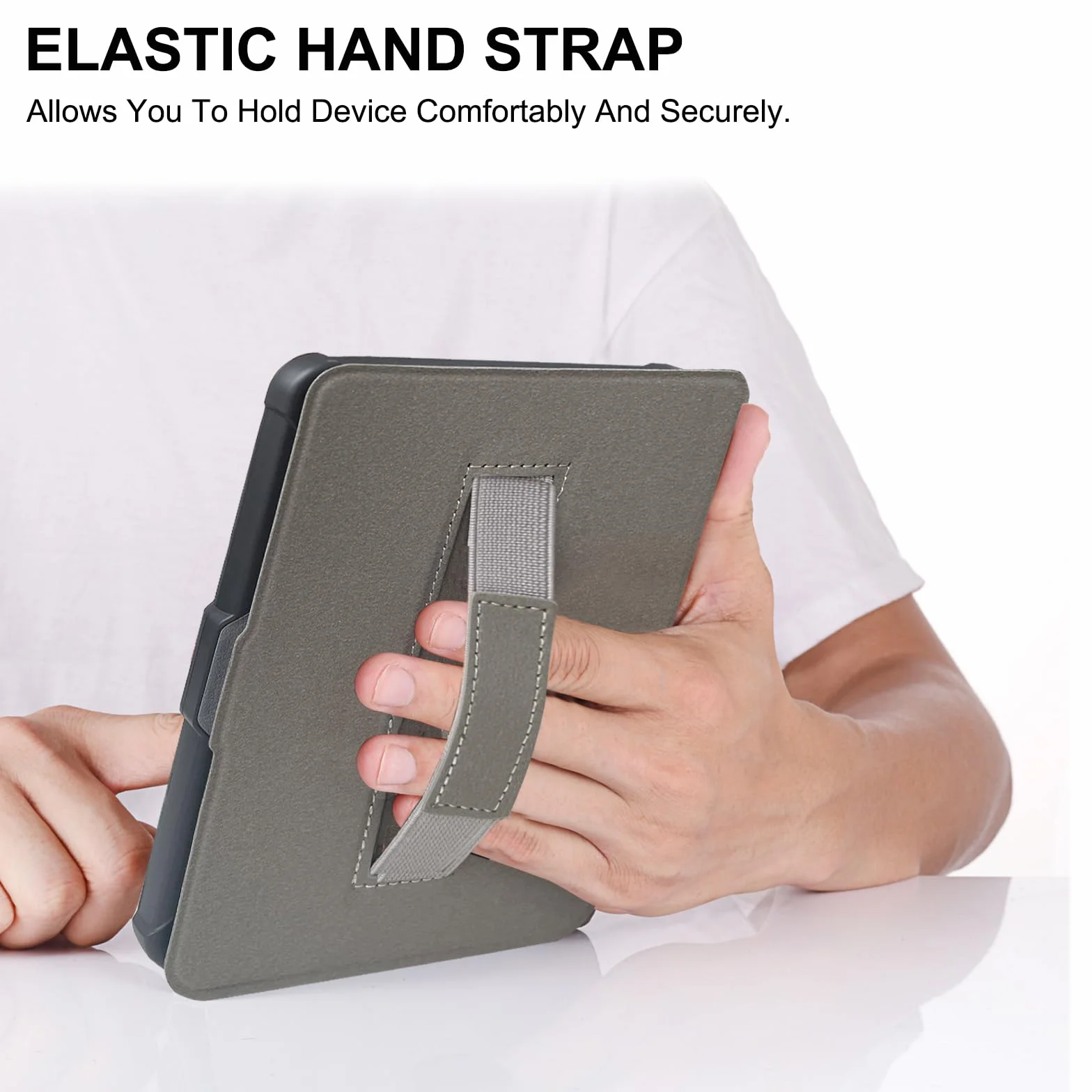 Housse Coque Ultra Fine pour Kobo Clara Colour/2E/BW - Étui Automatique Veille/Réveil avec Dragonne, Noir