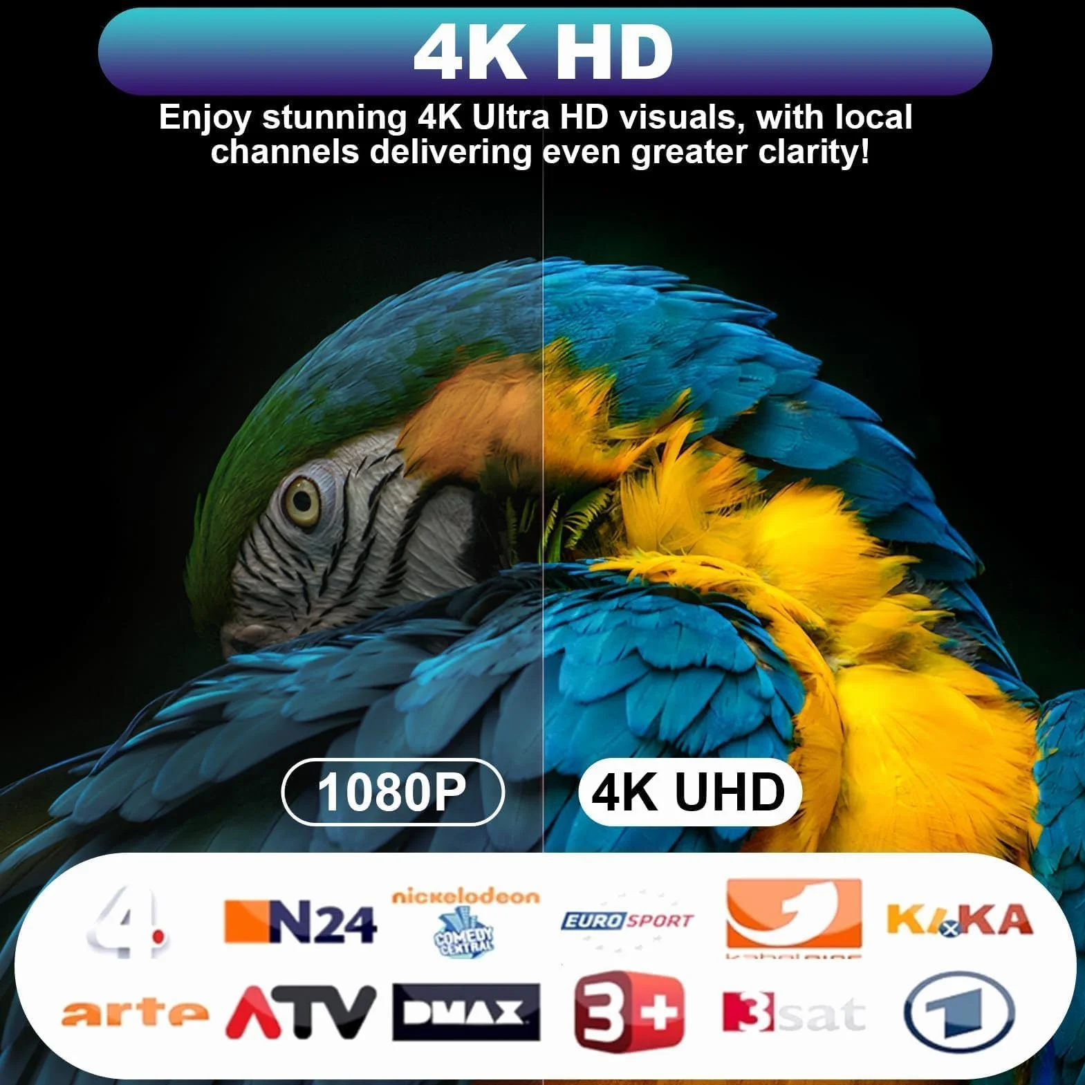 Antenne TV Intérieur Puissante TNT HD DVB-T/DVB-T2 Base Magnétique 3M Câble Coaxial Réception 360° 1080P 4K