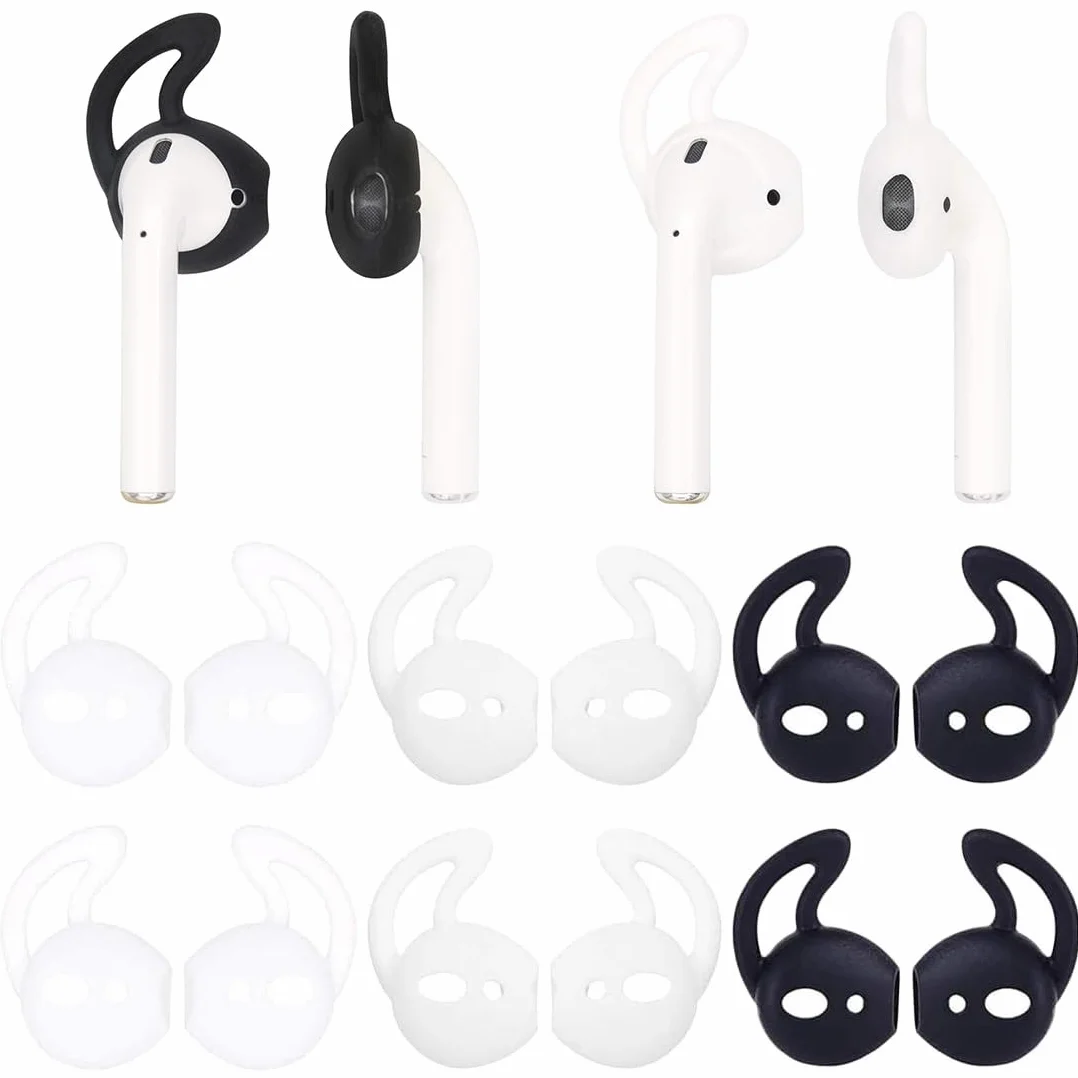 Crochet d'oreille Remplaçable en Silicone Souple Compatible avec AirPods, Antidérapant et Anti-Perte, Accessoire Écouteur Multicolore