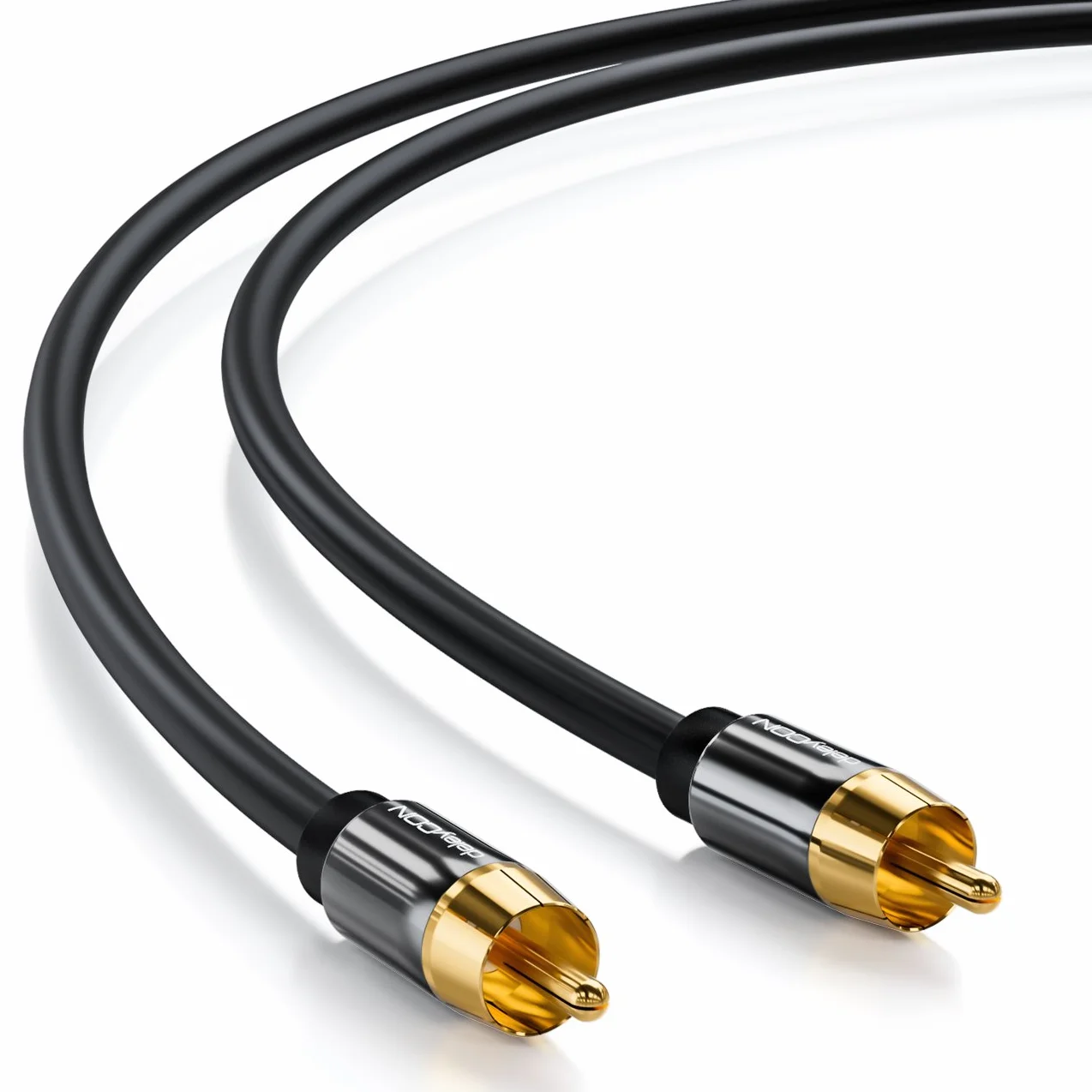 deleyCON 3,0m Câble Subwoofer - Cinch RCA Coaxial Numérique - Fiches Dorées - Liaison Audio - Subwoofer AV Receiver Amplificateur Home Cinéma