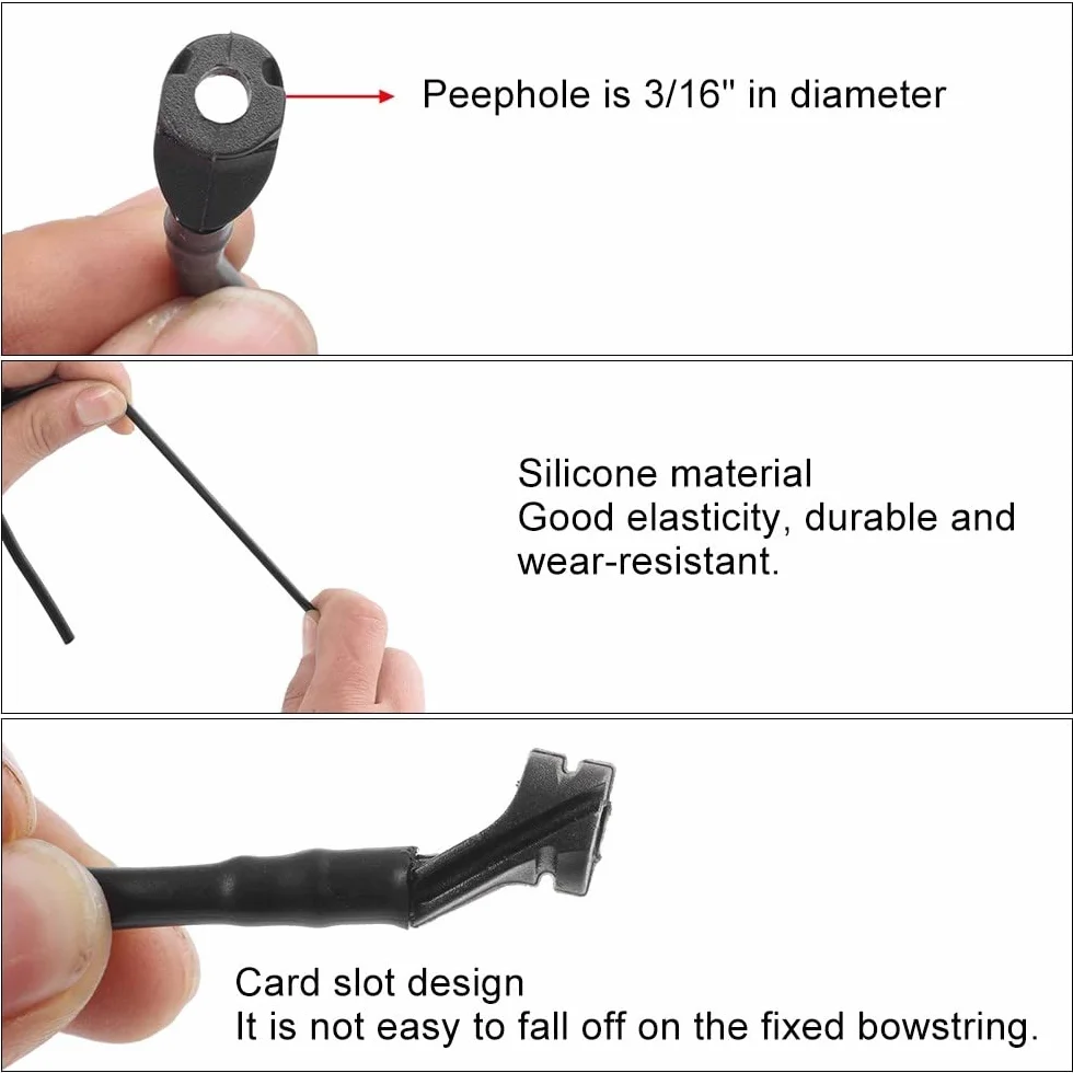 3 Pièces Bow Sight Peep 1/4" 3/16" Peep Sight Tube pour Arc à Poulies