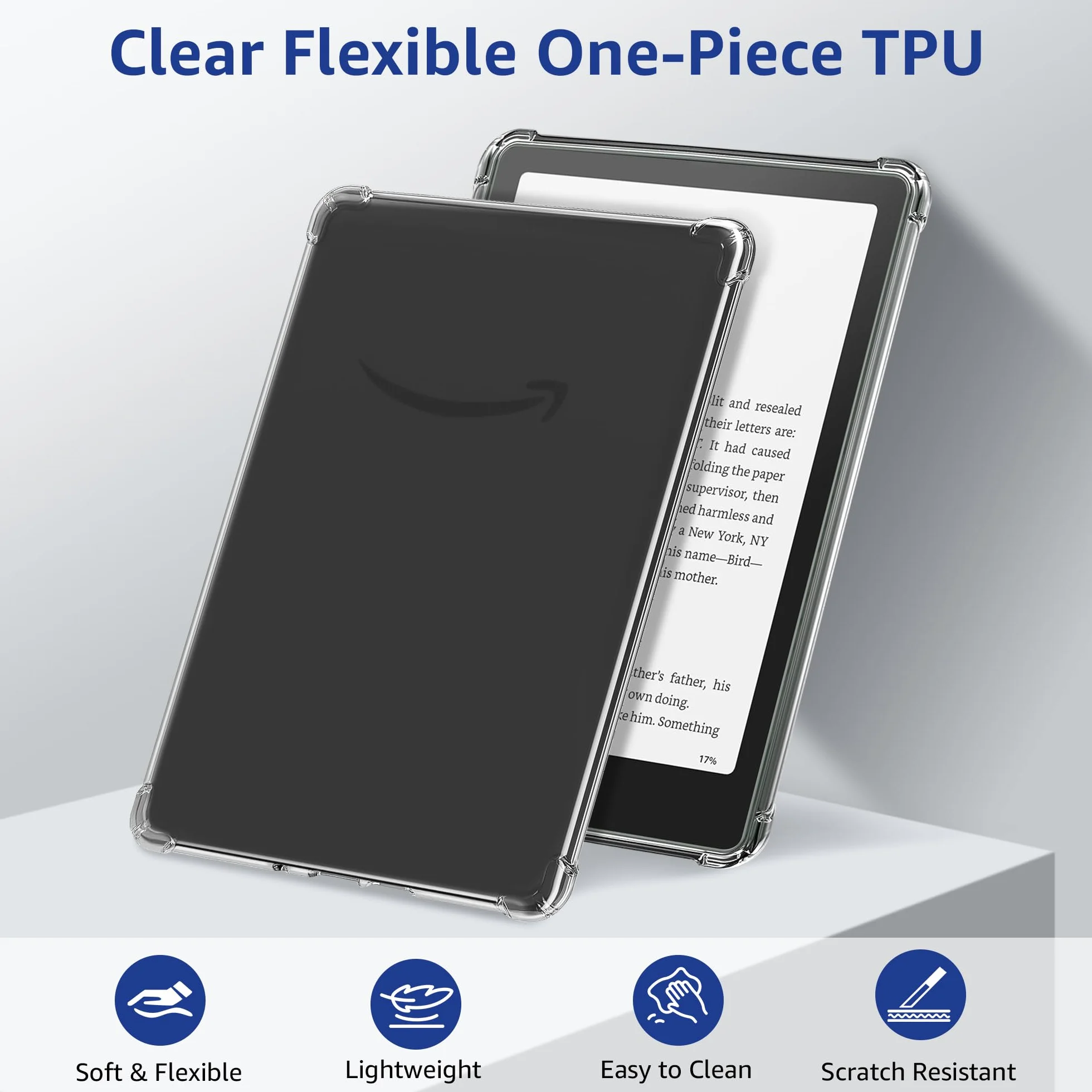 Coque pour Kindle Paperwhite 12ème génération 2024 7" et Kindle Colorsoft Signature Edition, légère, anti-rayures et antichoc en TPU souple