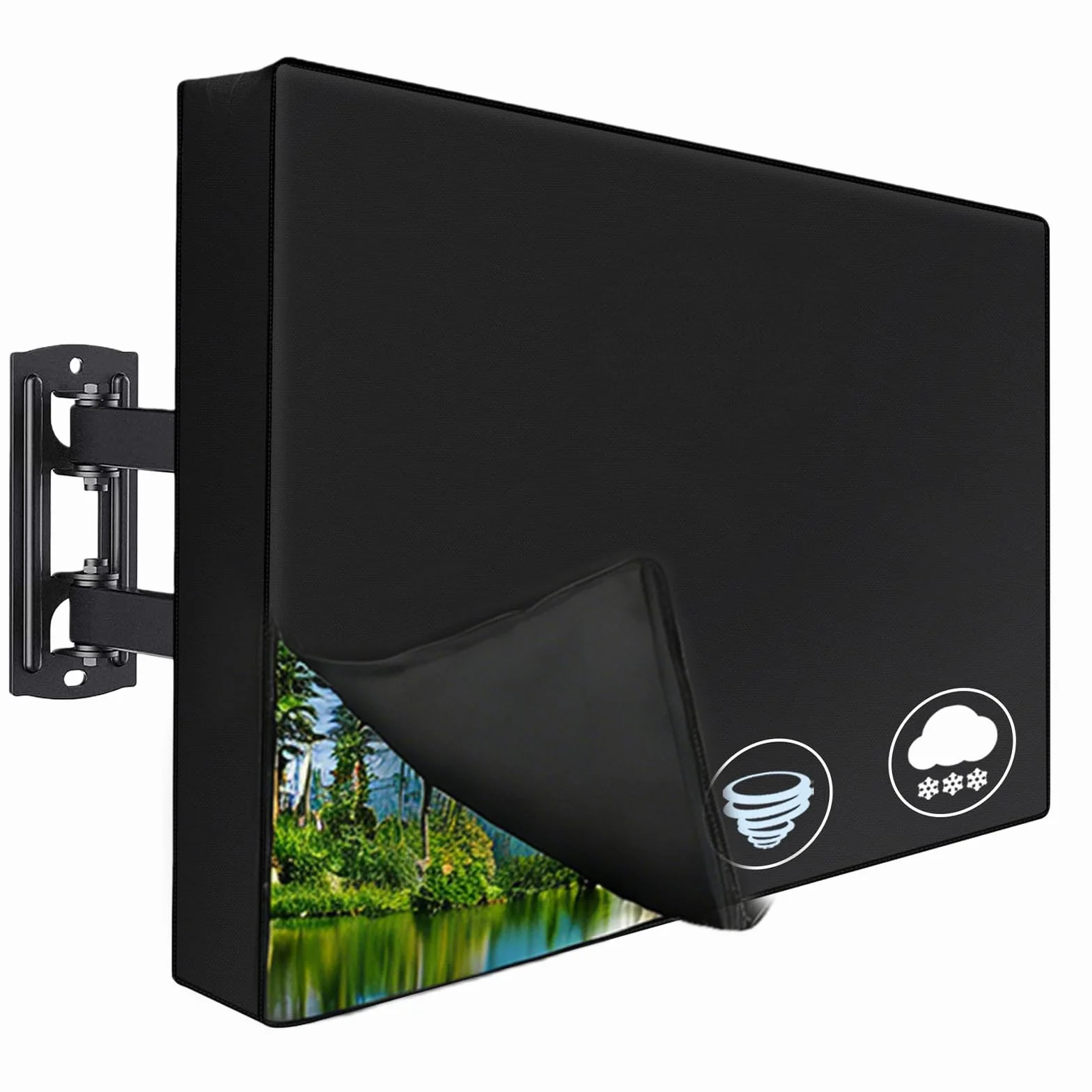 Housse de Protection pour TV Extérieur 600D Oxford PVC Heavy Duty 40-42 Pouces Étanche Anti-Poussière