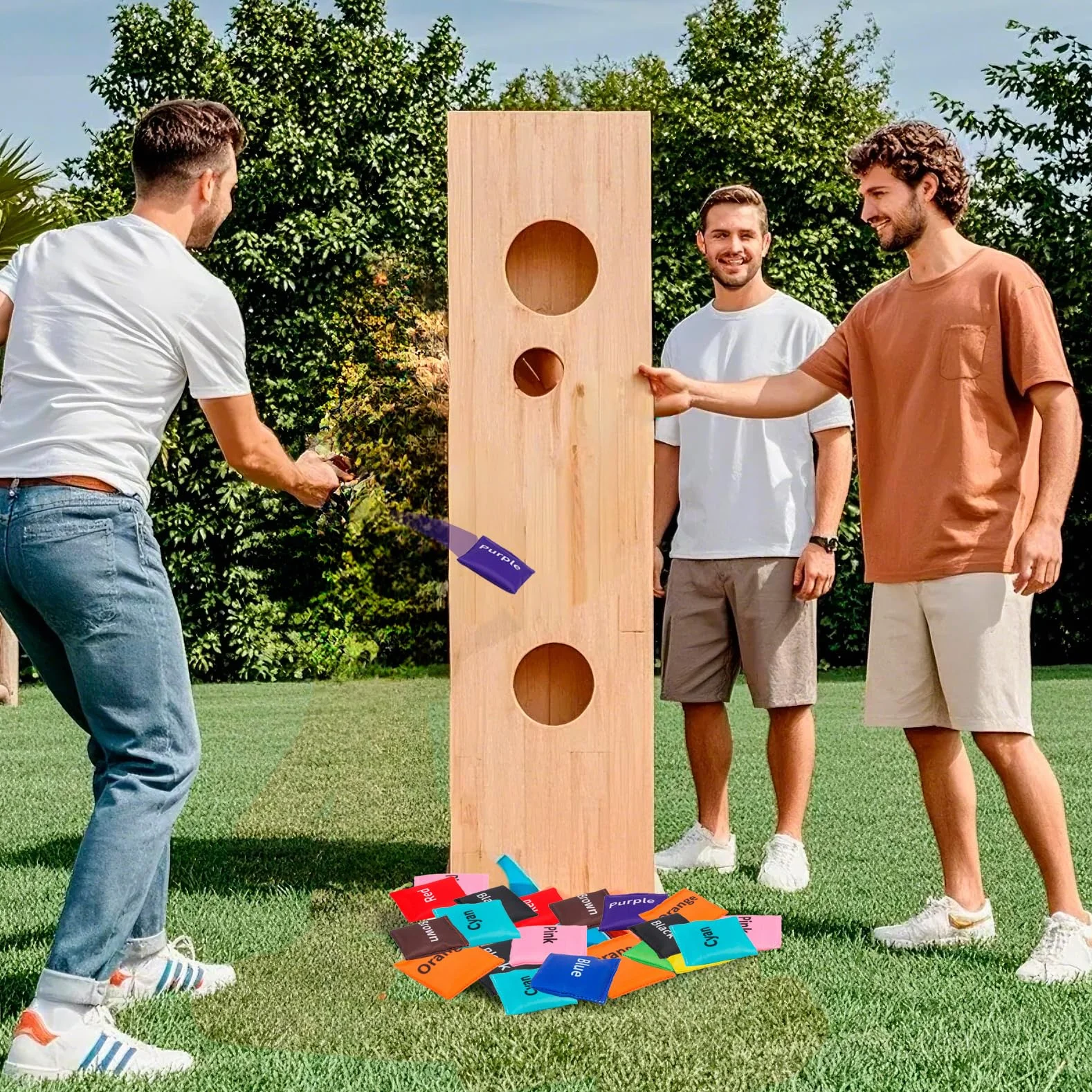 Sacs de cornhole 6x6 cm Nylon Lot de 20 pour enfants extérieur intérieur 10 couleurs