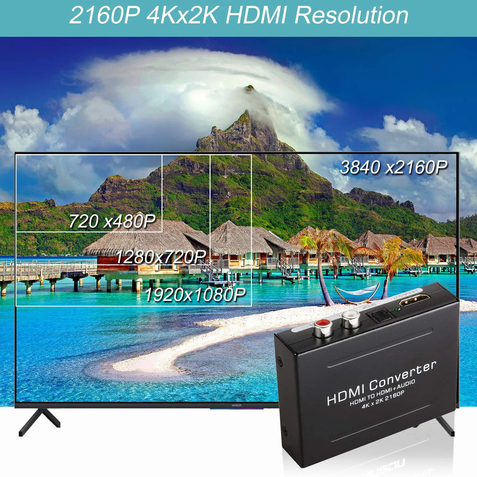 Ozvavzk Convertisseur HDMI Extractor Audio 4K x 2K SPDIF Optique L/R Stéréo 3D