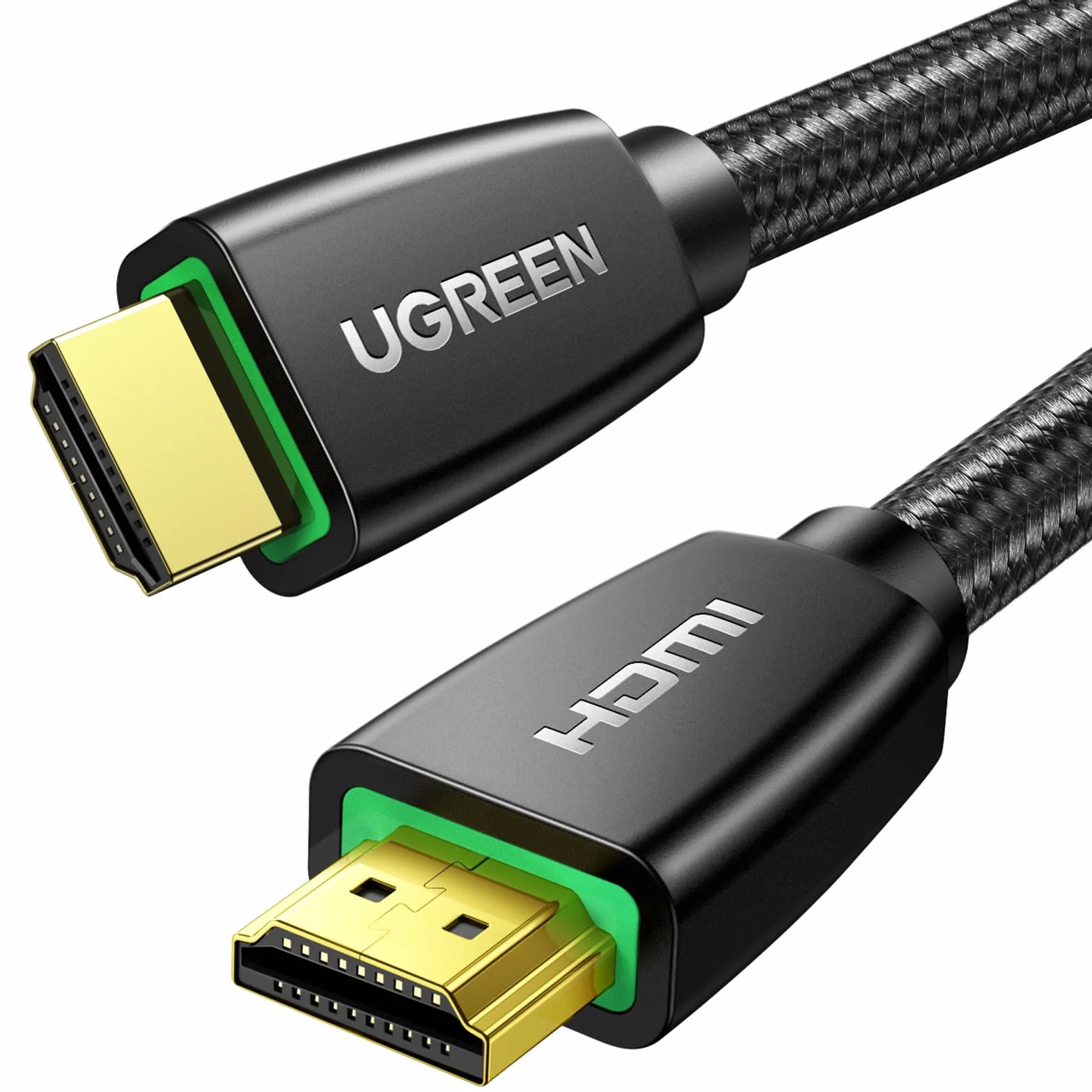 UGREEN Câble HDMI 4K Ultra HD Cordon 2.0 Haute Vitesse par Ethernet en Nylon Tressé Supporte 3D HDR Retour Audio Compatible avec PS5 PS4 PS3 Lecteur Blu Ray Xbox 360 PC Ampli TV Écran (2M)