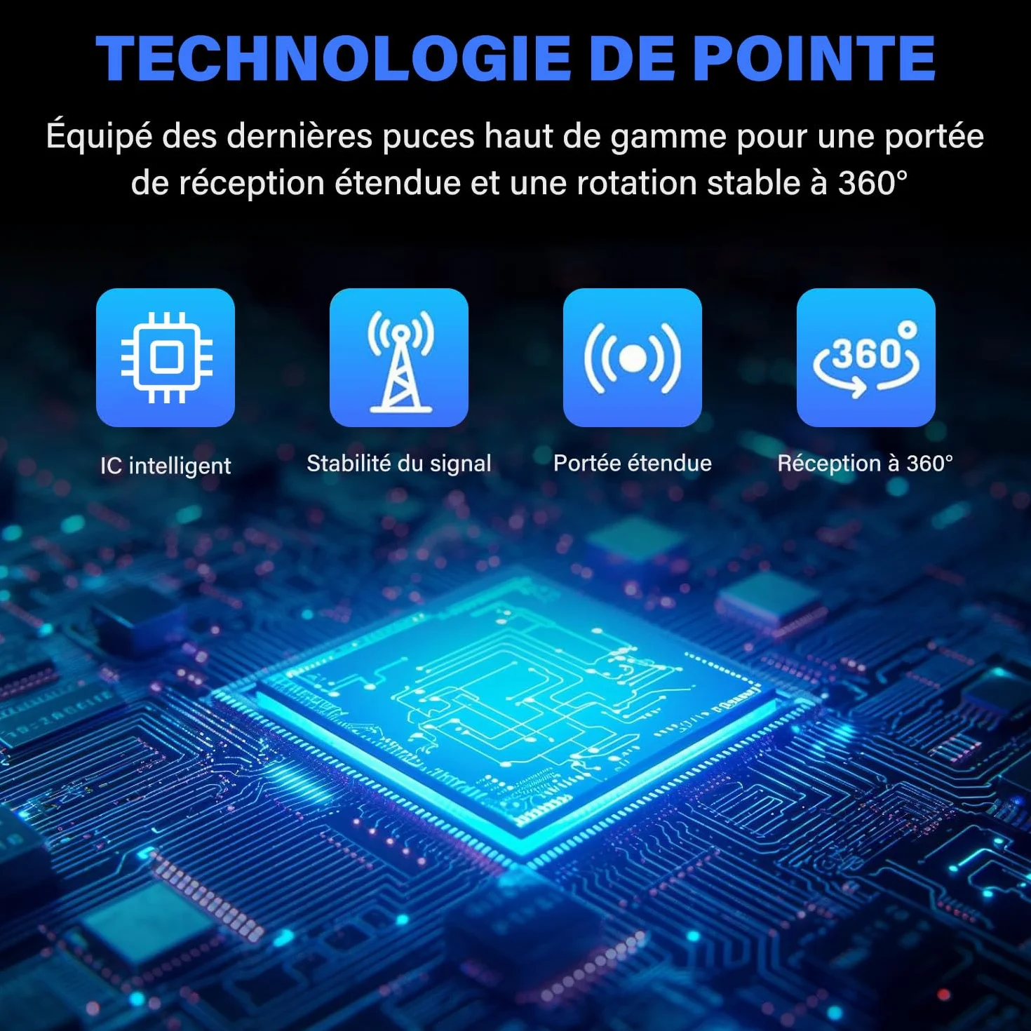Antenne TV Intérieur Puissante, Nouveau pour 2026 Antenne TNT HD avec Amplificateur de Signal Intelligent, Réception 360° Longue Portée 500km, Support 4K HD/1080P Les Chaînes Gratuites per HDTV
