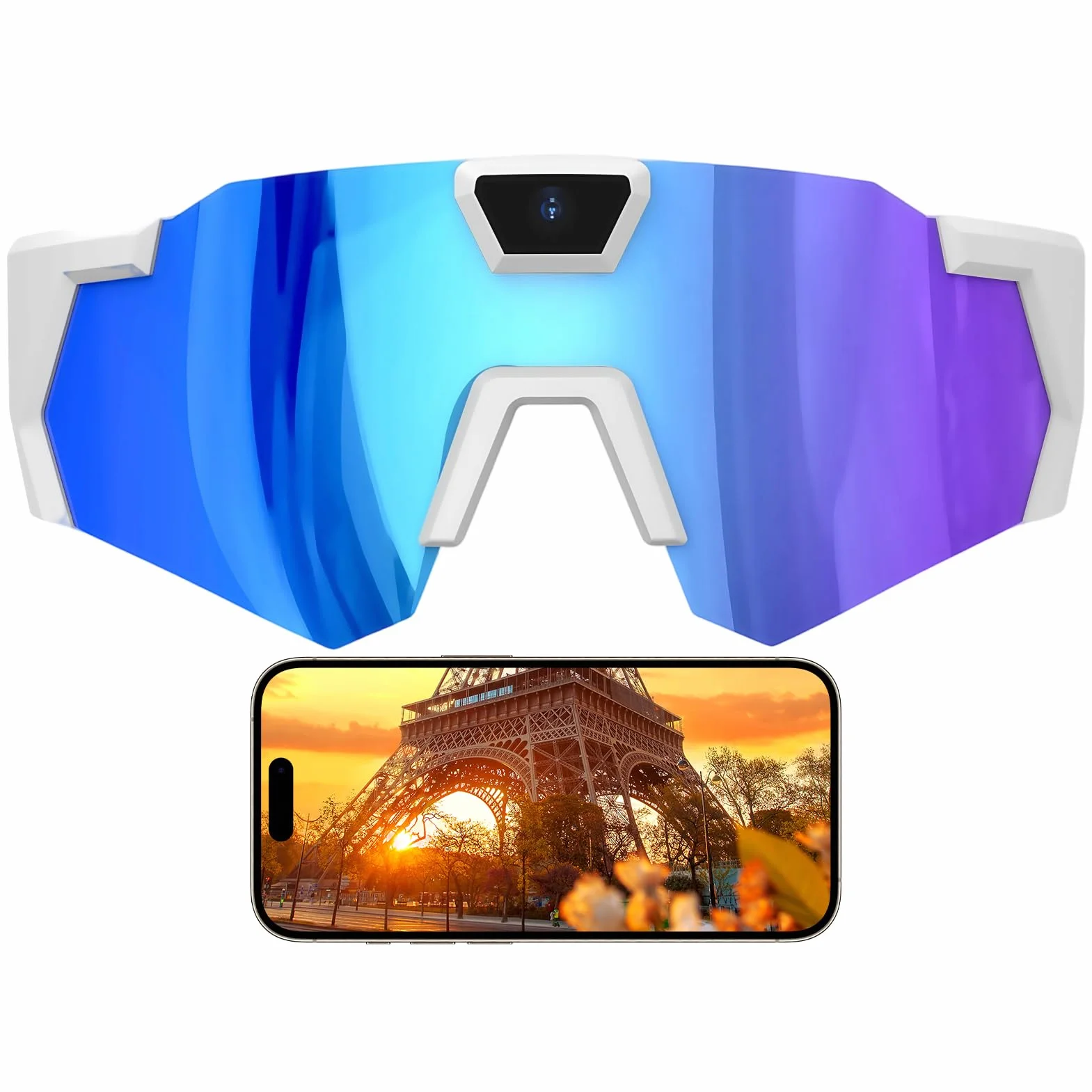 Lunettes avec Caméra 4K | Lunettes De Sport HD-POV avec Caméra Intégrée | Lunettess de Soleil Vidéo avec Caméras, Audio Et Vidéo, pour Le Cyclisme, Course À Pied, Ski Et Les Vlogueurs
