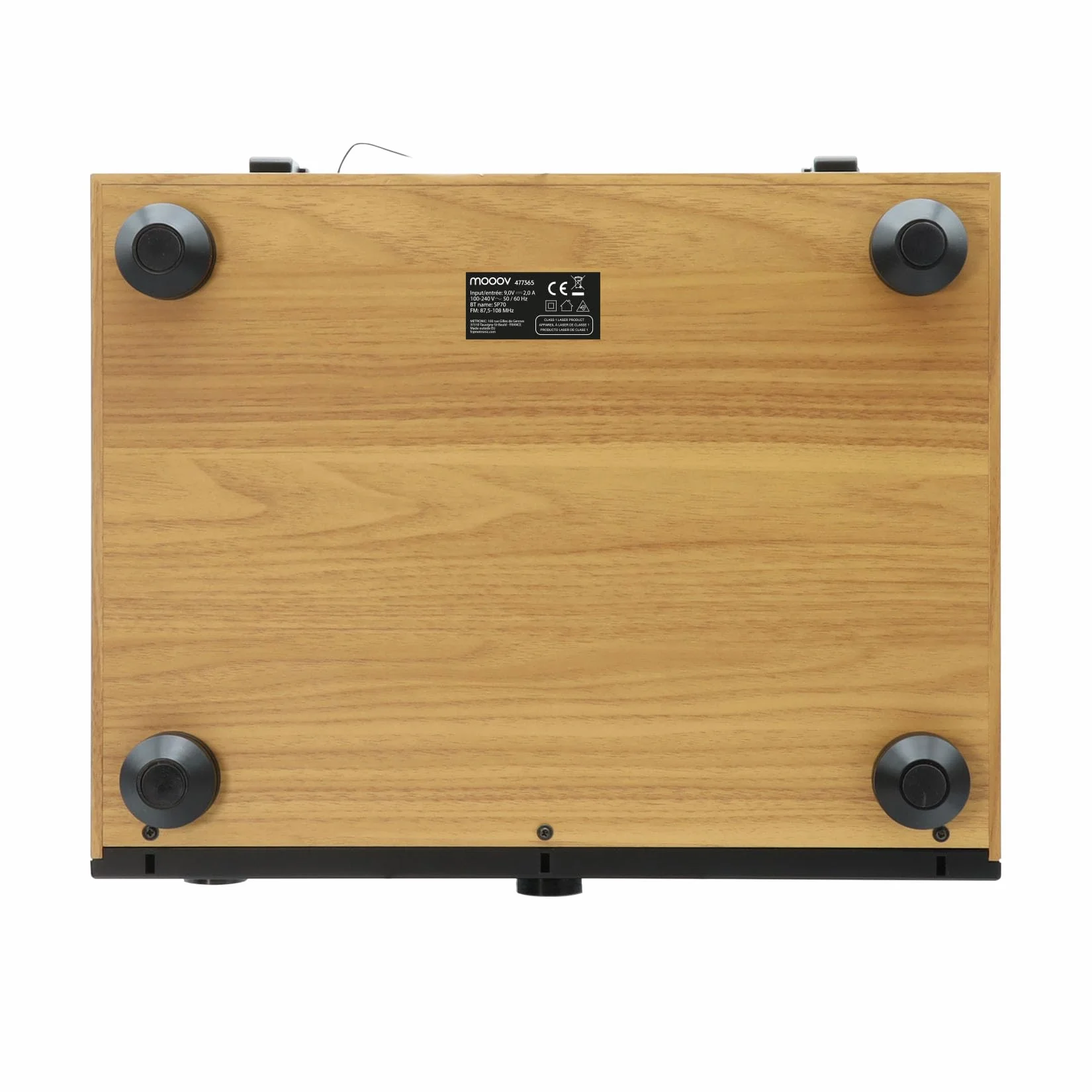 Mooov Micro-chaîne HiFi Radio CD Platine Vinyle 33 45 78 Tours Bluetooth