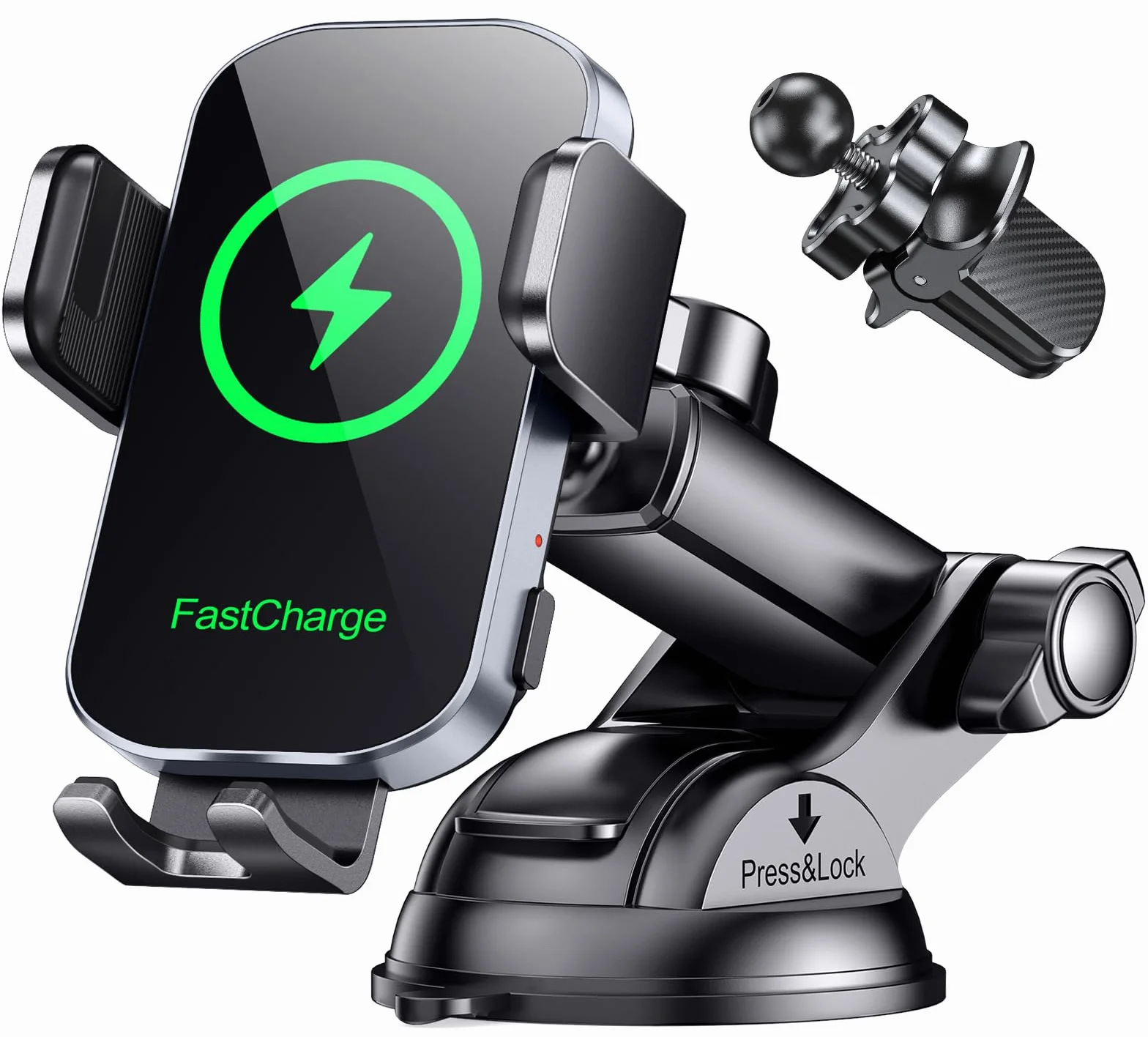Glangeh 15W Support Telephone Voiture Induction, [Serrage Automatique] Chargeur Induction Voiture sans Fil Rapide [Ventouse Militaire], Compatible avec iPhone 17/16/15 Pro Max, Galaxy S24+/S23 Ultra
