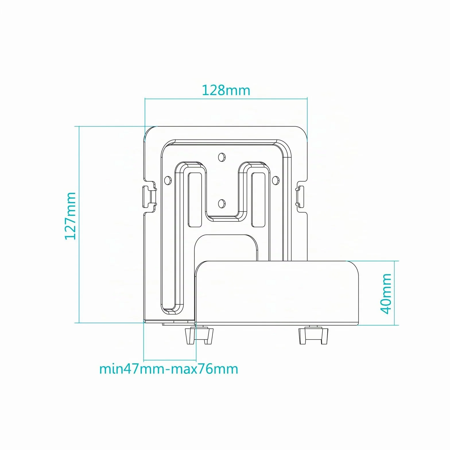 TooQ TQMPM4776 - Support Mural Universel pour Lecteur multimédia, routeur, Mini-PC, Noir