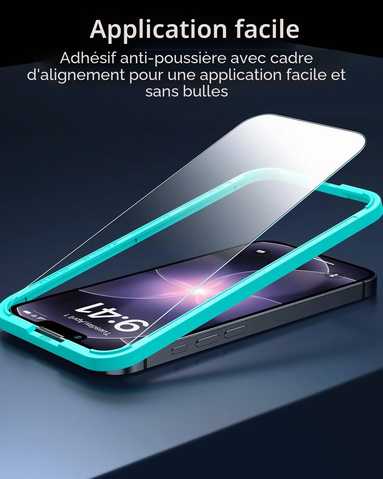 ESR 3 Pièces Verre Trempé pour iPhone 17e/iPhone 16e/iPhone 14/iPhone 13/iPhone 13 Pro, Cadre D'installation Facile, Ultra Résistant, Film Protection écran, Anti-rayures, Protection Militaire