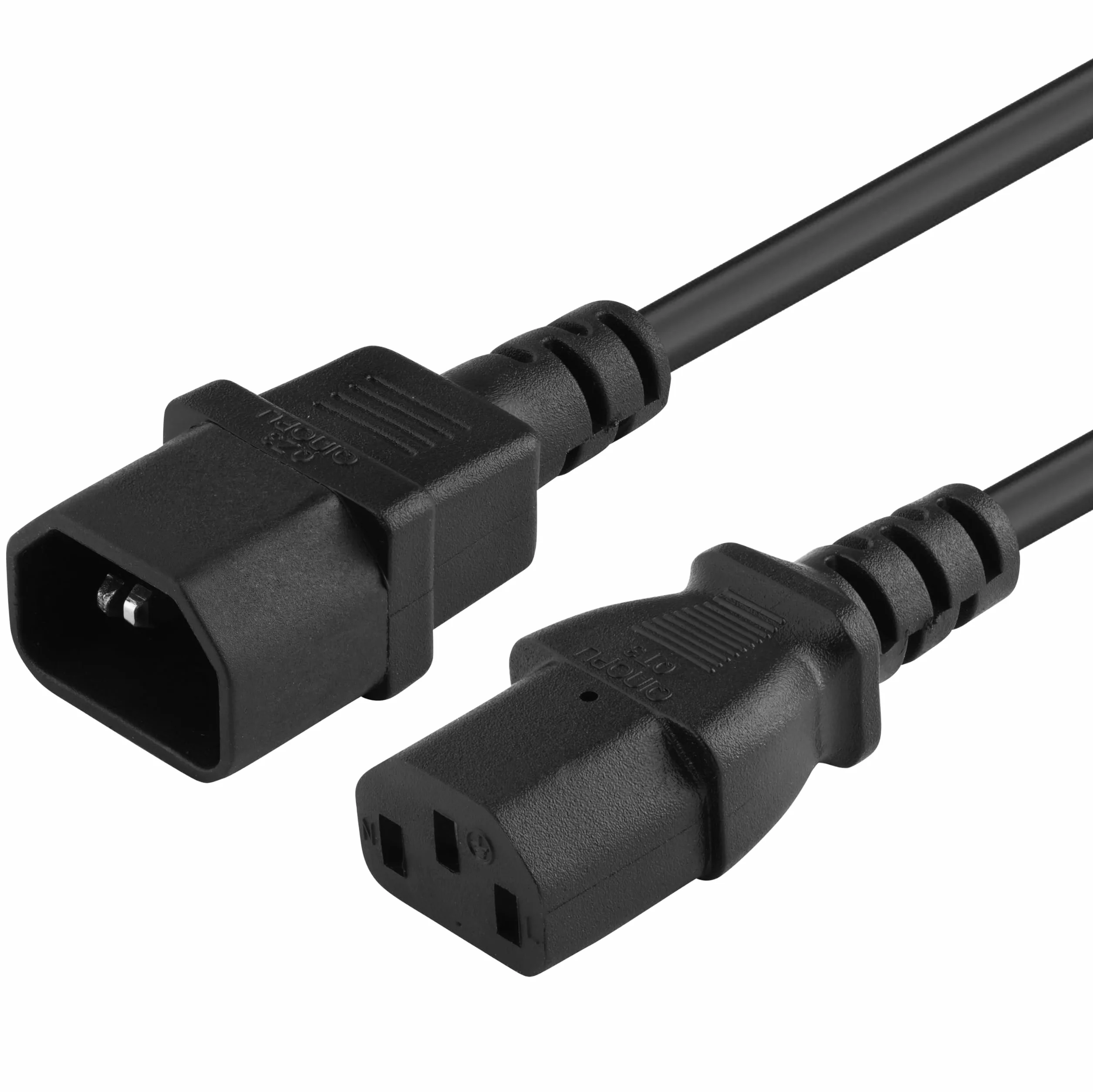 PremiumCord Extension d'alimentation pour PC 230V 0,5m, Rallonge IEC 320, Prise à Fiche, IEC 320 C13 pour C14, Câble d'alimentation, Couleur Noire