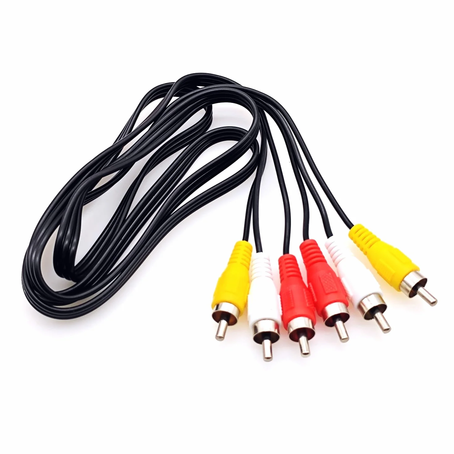 JZK 1,2 m Câble composite AV rouge jaune blanc 3 RCA mâle vers 3 RCA mâle, câble audio vidéo pour connecter un lecteur VHS/vidéo/DVD au téléviseur