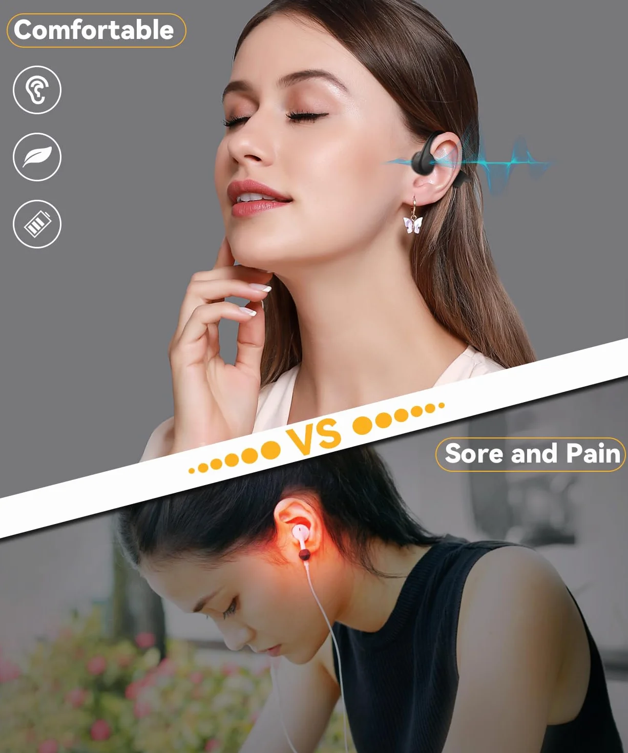 MONODEAL Casque Conduction Osseuse Natation Bluetooth 5.3 IP68 MP3 32GB Etanche