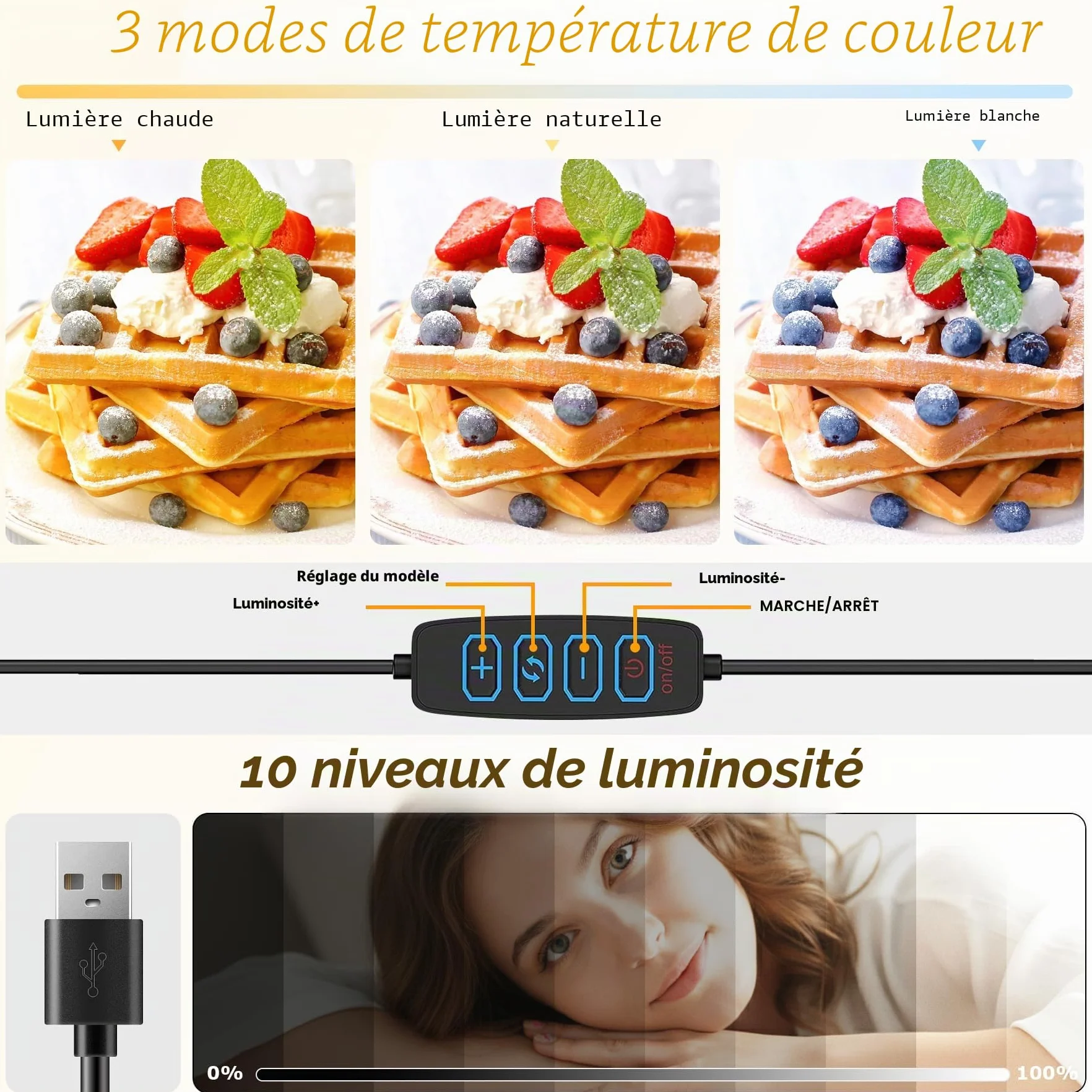 Support de caméra aérien avec Anneau Lumineux, Support de Bras de téléphone articulé Flexible Compatible avec iPhone, Webcam Logitech, trépied de Bureau pour Youtube Live Stream Video Recording