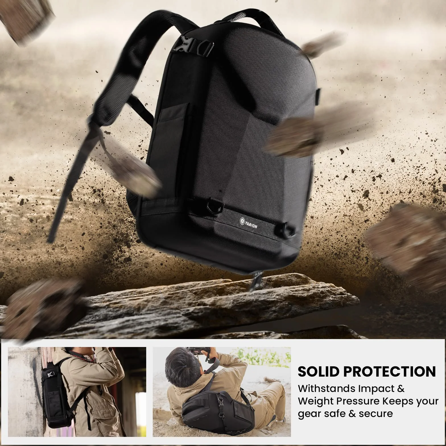 TARION sac à dos pour appareil photo étui pour appareil photo avec coque rigide antichoc résistant à l'eau et à l'abrasion sac pour appareil photo avec compartiment pour ordinateur portable