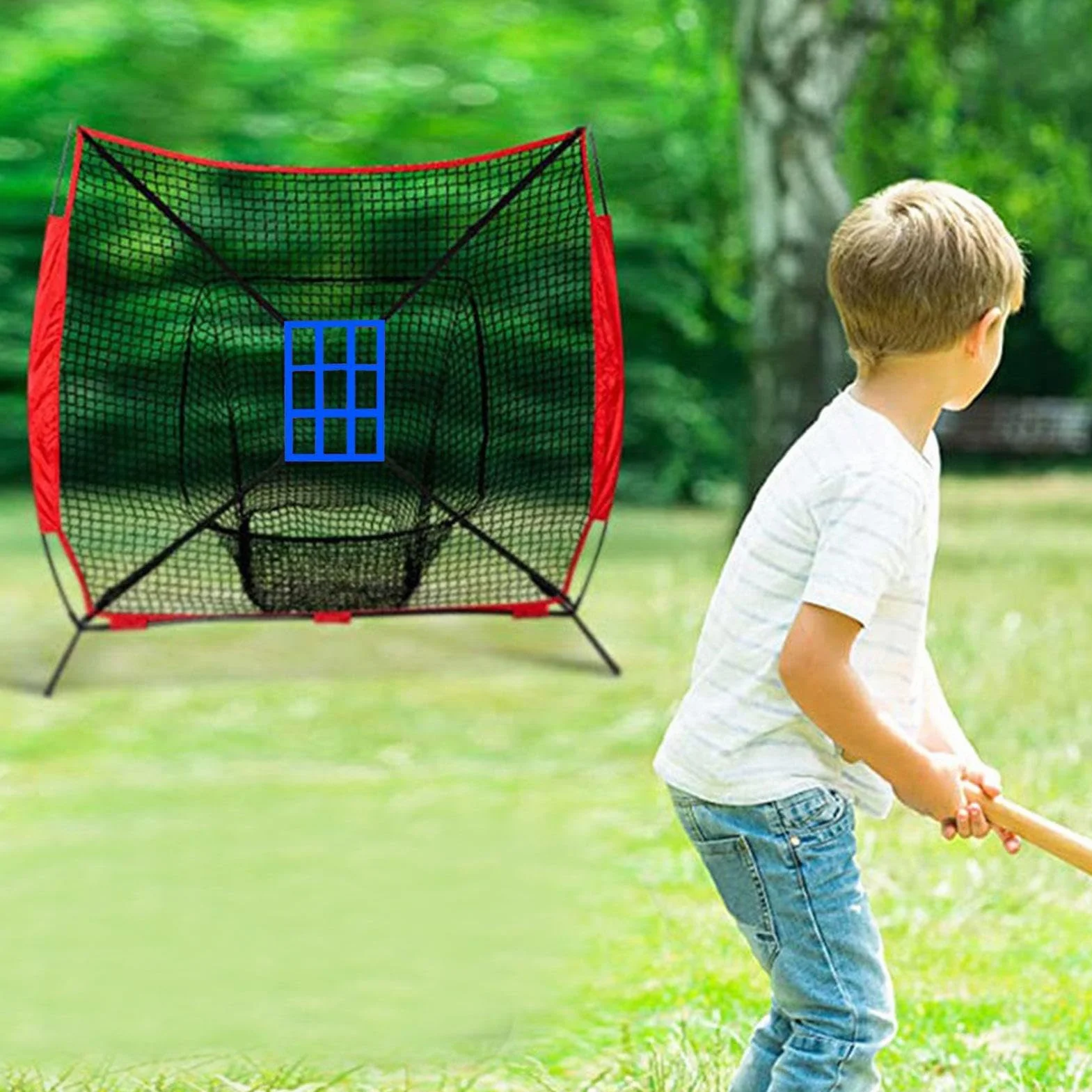 Cible de Zone de Frappe de Baseball Réglable pour Pratique, Filet d'Entraînement de Précision Lancer et Frapper