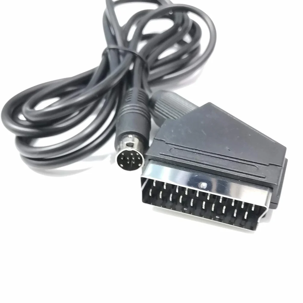 SHOTAY Câble, câble Adaptateur OFC Péritel RVB/RGBS 1,8 m pour Console de Jeu Sega MD2 Câble péritel RVB 9 Broches V Pin/C Pin Noir