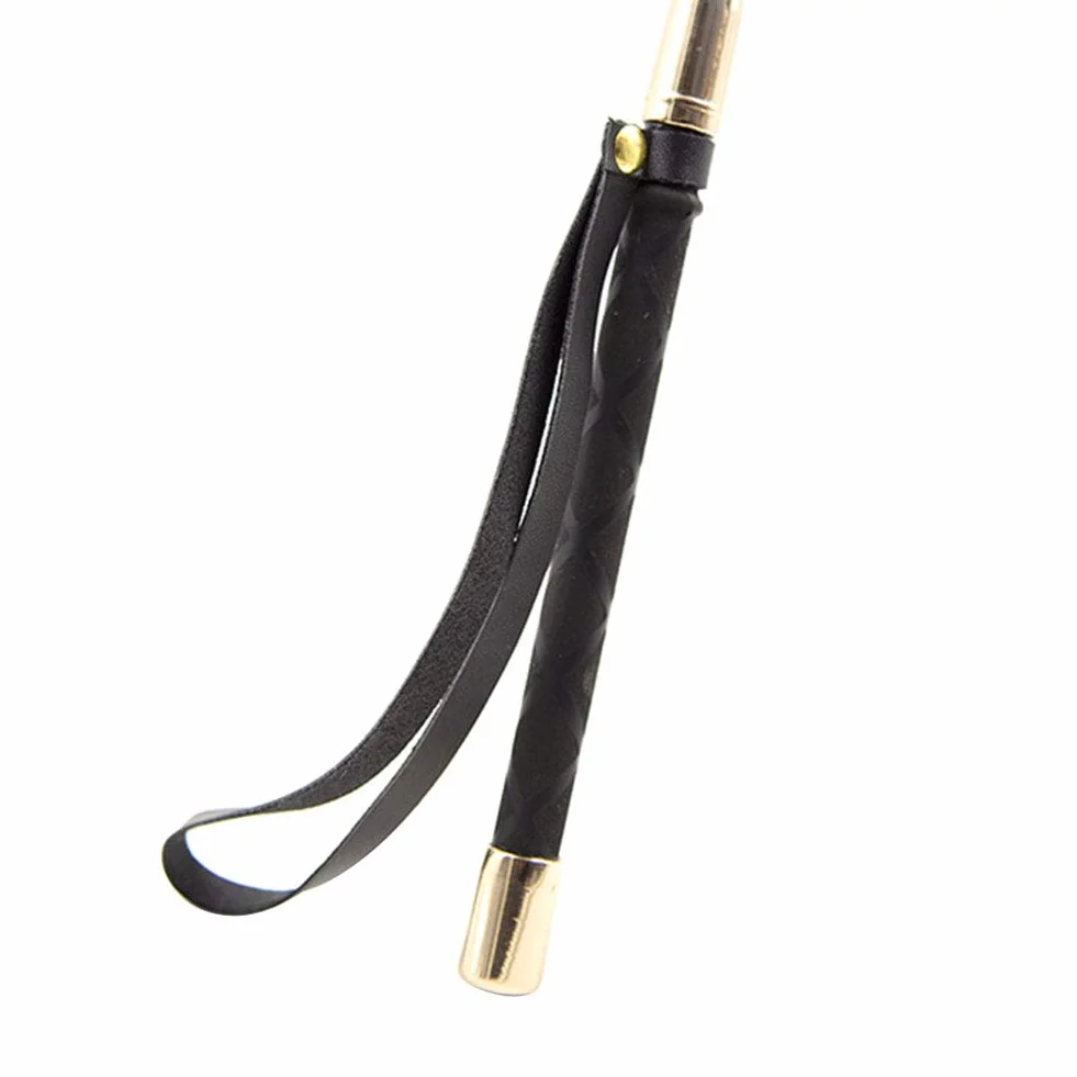 Kisbeibi Cravache pour chevaux d'équitation, manche en cuir PU, 30 cm