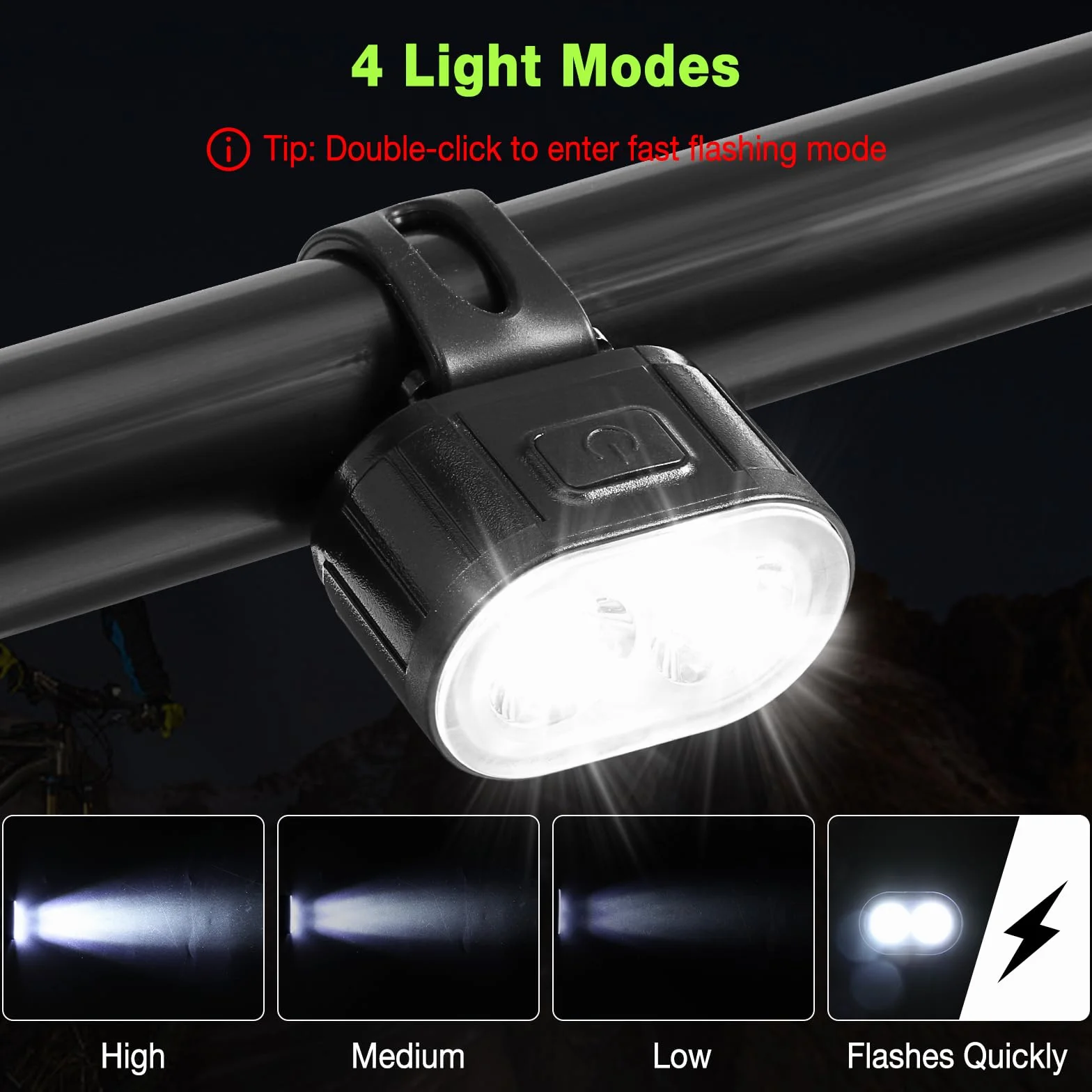 Oderra Lumiere Velo Avant et Arrière Lampe Velo LED Puissante Rechargeable USB 4/6Modes Étanche IPX4 Autonomie Prolongée pour VTT Vélo Skateboard