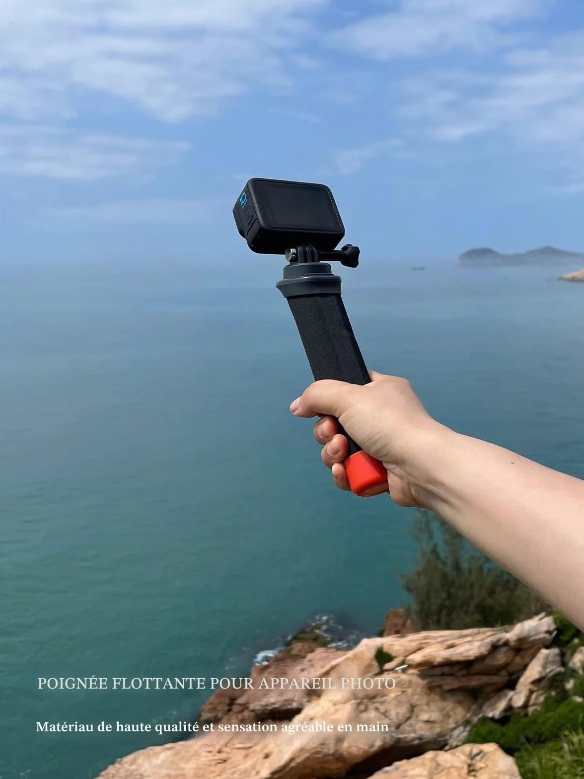 Lammcou Poignée Flottante, Go Pro étanche Handler pour plongée sous-Marine, Monopode avec Corde de sécurité et Bracelet, Floating Hand Grip pour Hero 13 12 11 10 9 Go3 X3 Accessoires