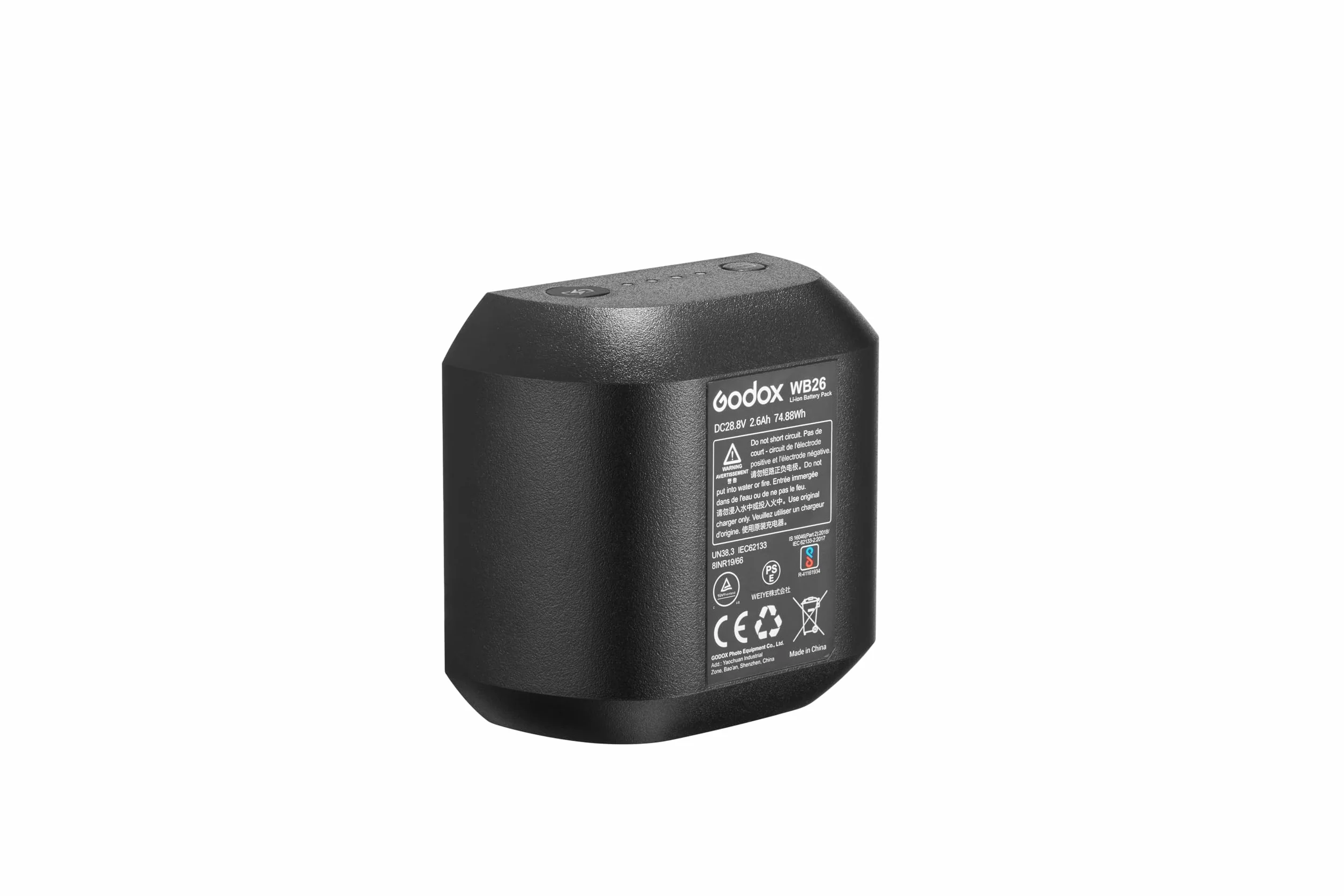 GODOX WB26 WB26A Batterie pour AD600Pro II AD600Pro【Version Améliorée】 DC 28.8V 74.88Wh, Également Compatible avec Flashpoint XPLOR 600PRO II et XPLOR 600PRO