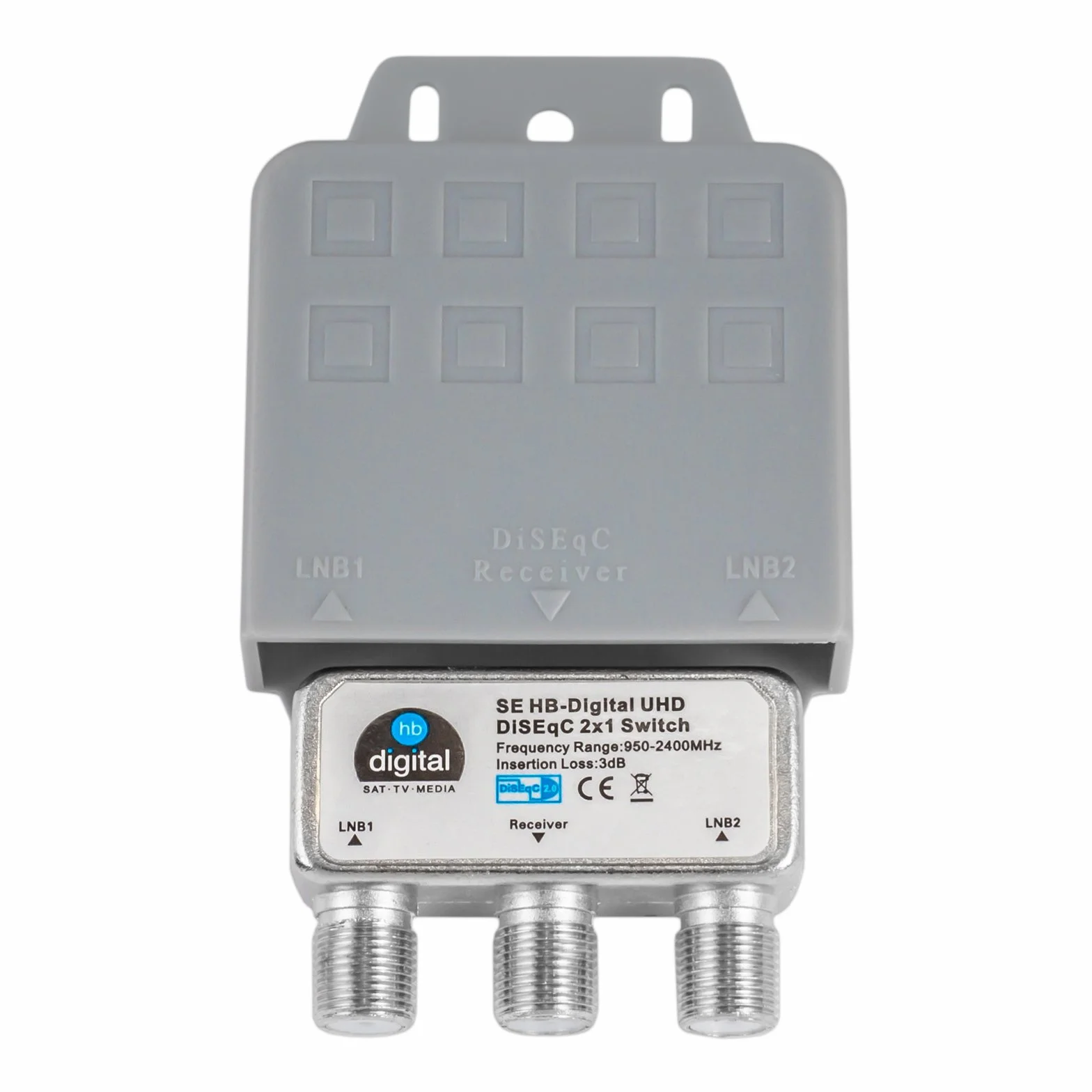 HB-DIGITAL DiseqC Commutateur avec boîtier de protection contre les intempéries Full HDTV 3D 4K UHD