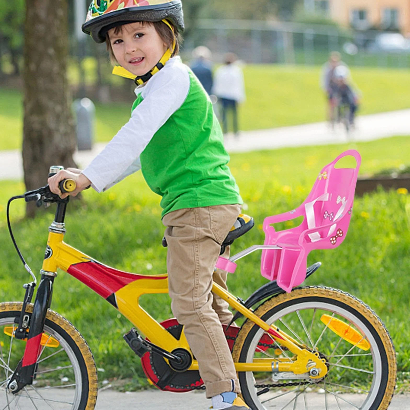 Siège De Vélo pour Filles avec Autocollants DIY pour Animaux en Peluche Taille Standard, Accessoires Vélos Enfant