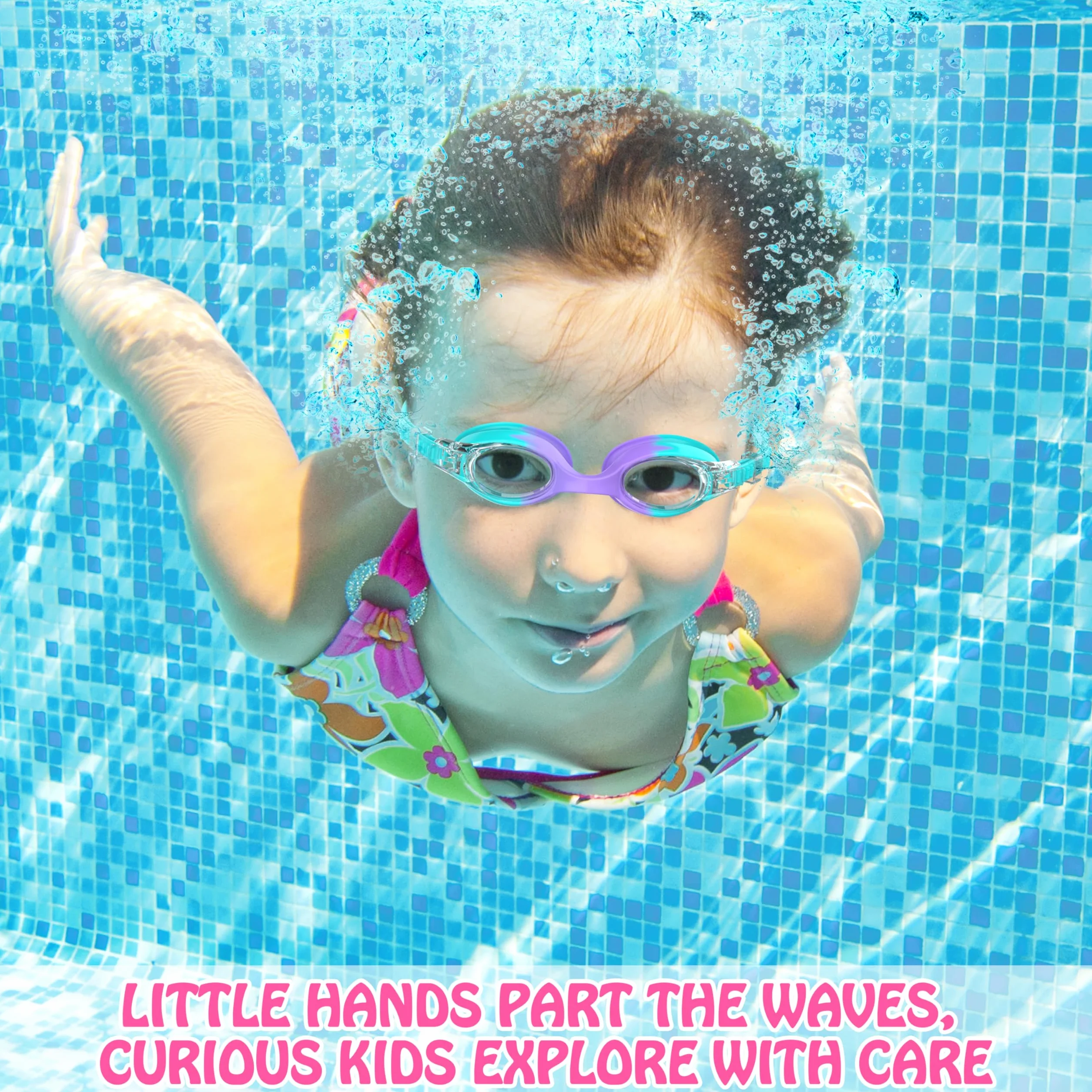 Lunette Piscine Enfant 2 Pcs Anti-Buée Protection UV Silicone 3-12 Ans