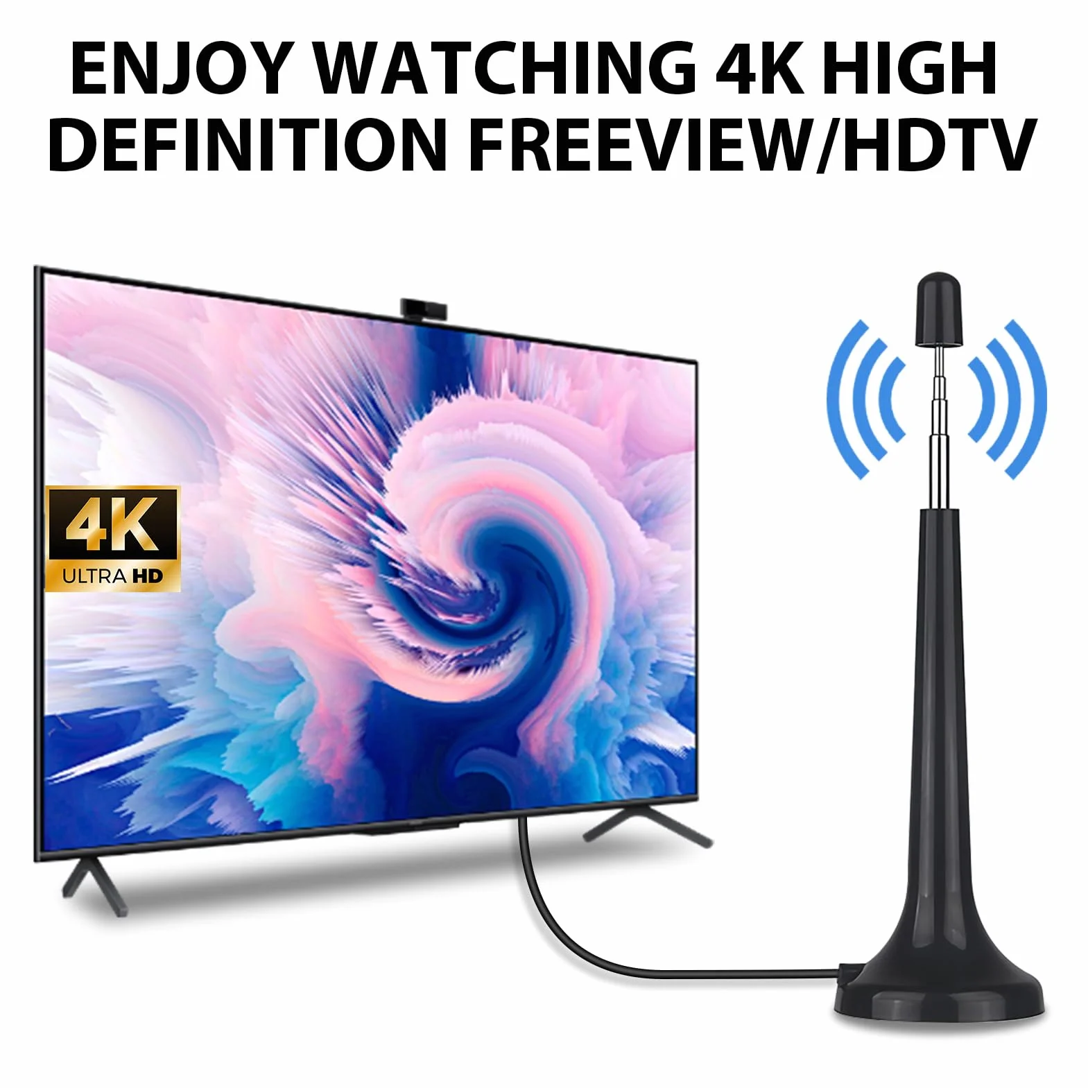 Antenne Radio FM Dab Intérieur Télescopique avec Base Magnétique, Compatible avec Récepteurs Stéréo, 75 Ohm Base Tuners Radio Portables, et Systèmes Hi-FI, Installation Facile Plug and Play