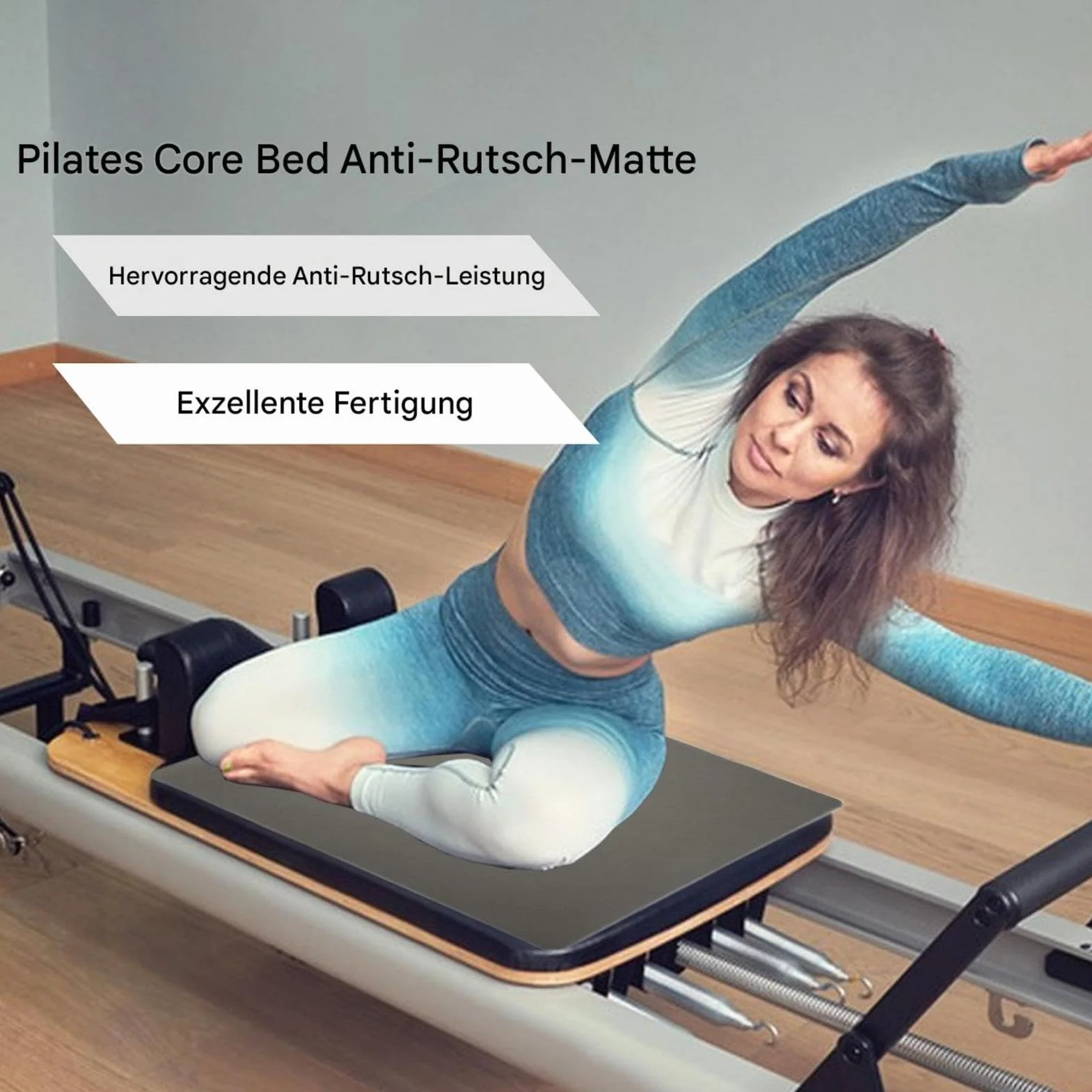 Tapis de réformateur Pilates antidérapant extra épais pour yoga et voyage