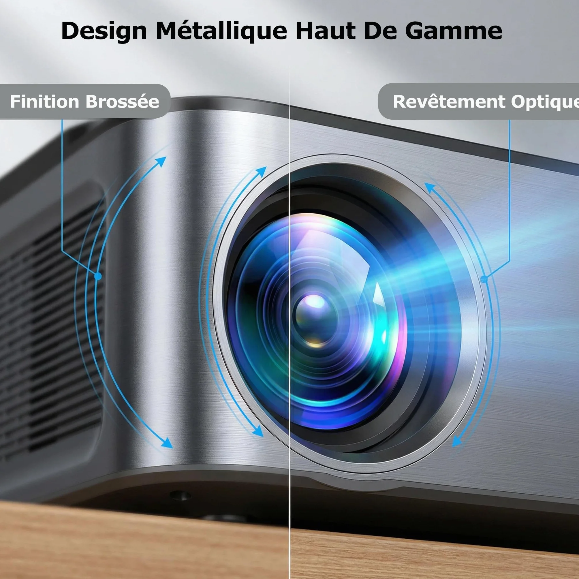 【1500 ANSI/Google TV/Autofokus】 XIWBSY Videoprojecteur 4K Supporté, 38000 Lumen FHD, 360° Rotation, Projecteur Video 4K Contrôle Vocal, Retroprojecteur WiFi6 Bluetooth