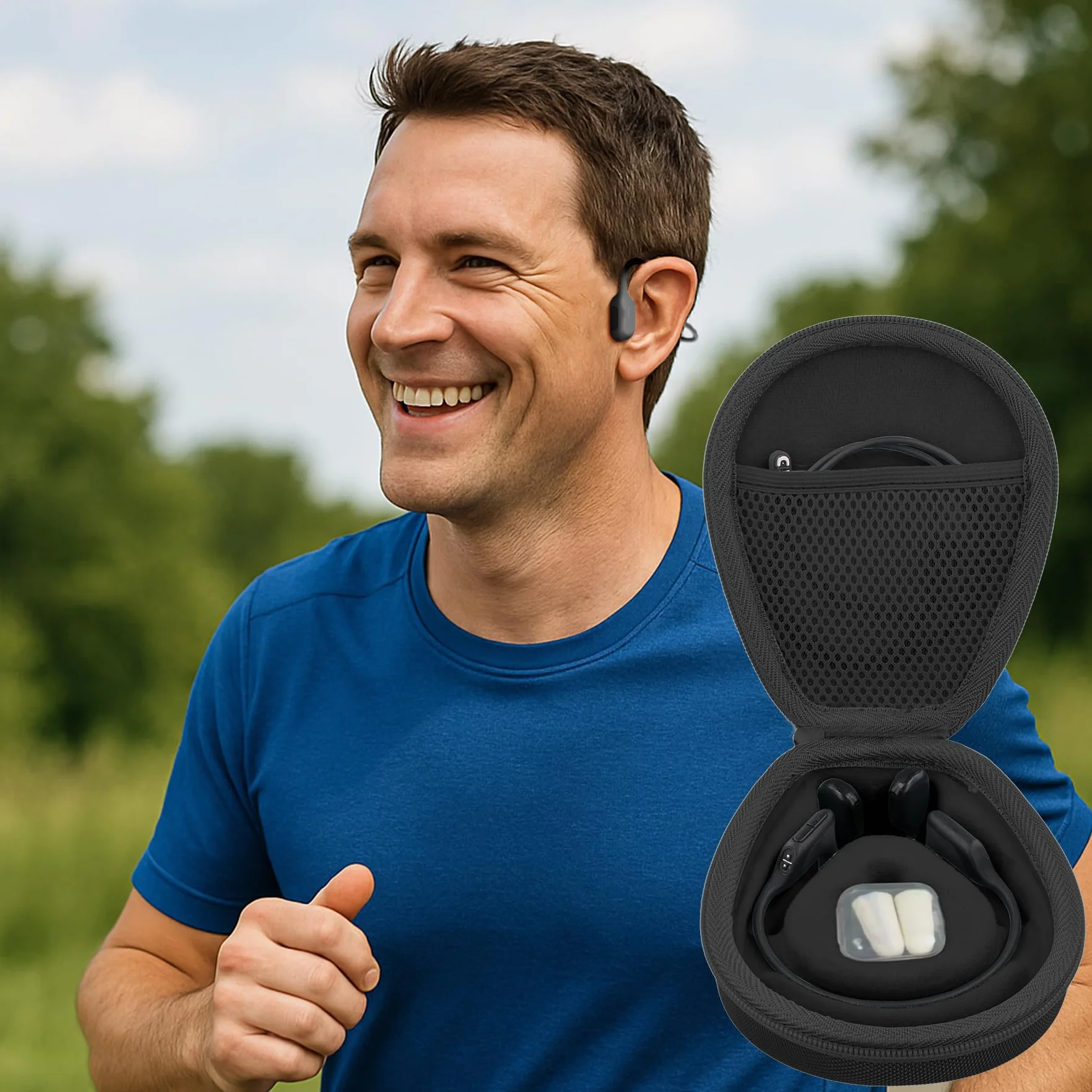co2CREA Étui de Voyage Dur pour SHOKZ Casques de Sport sans Fil OpenRun Mini/Pro 2 Mini/OpenMove/OpenSwim/OpenSwim Pro