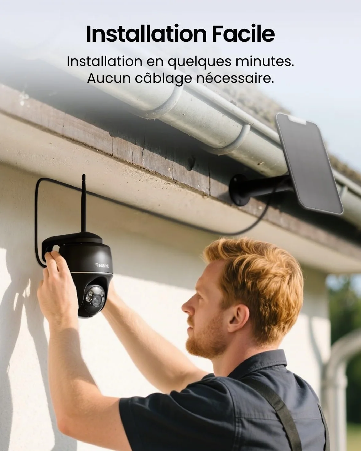 Reolink 5MP Camera Solaire Exterieur WiFi sans Fil, 2,4/5Ghz WiFi, 360° Camera Exterieur Batteries, Détection Personne/Véhicule/Animal, Audio Bidirectionnel, Siren, Argus PT+Panneau Solaire